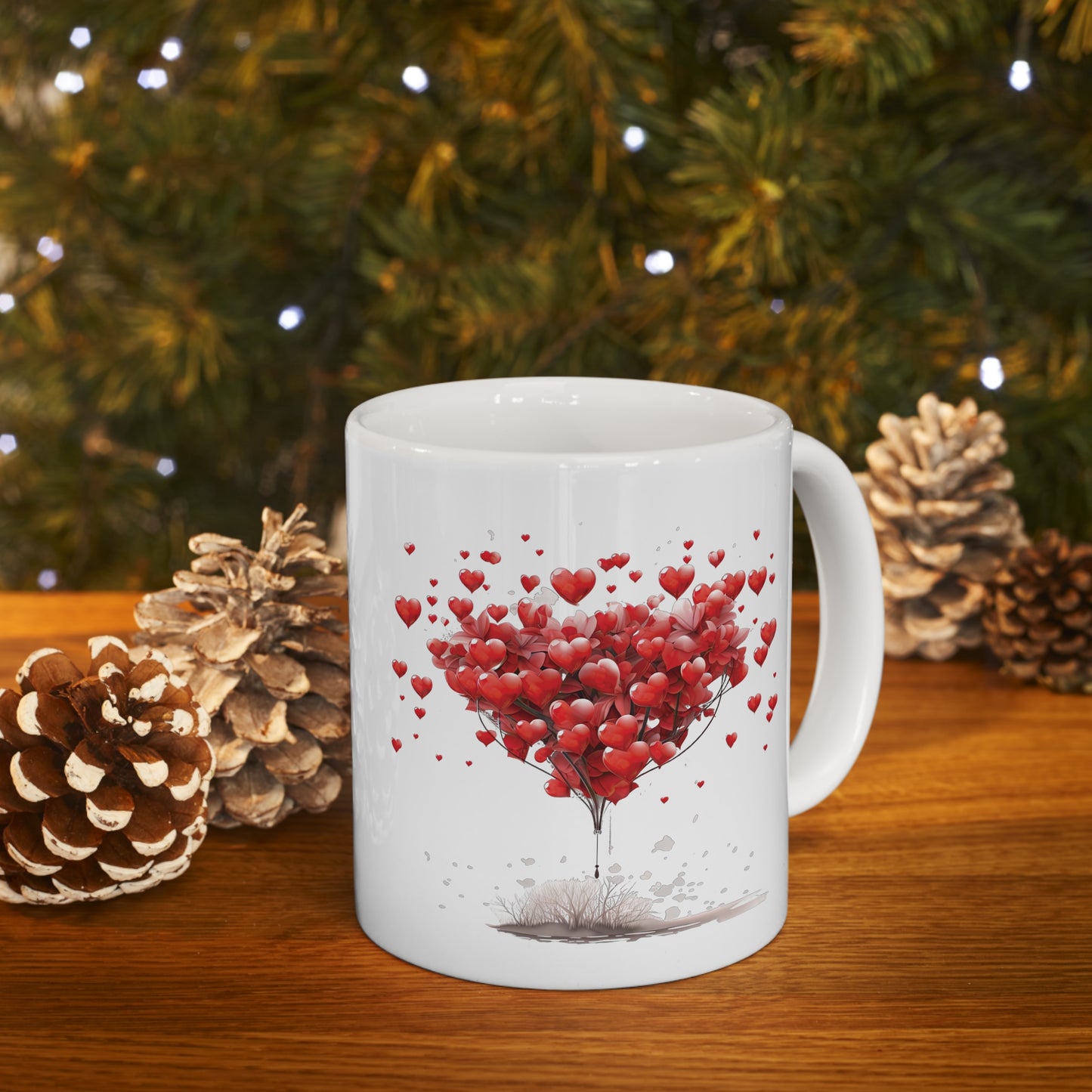 Valentine's Balloon of Hearts: Ceramic Mug 11oz