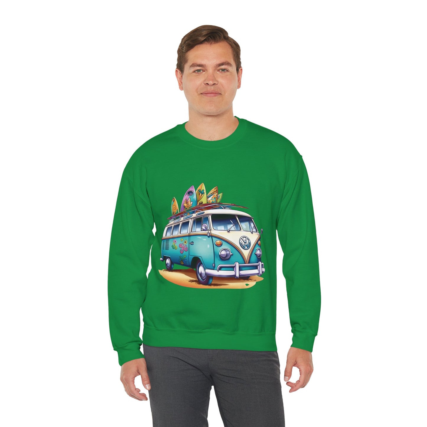 Retro Surf Van - Unisex Heavy Blend™ Crewneck Sweatshirt