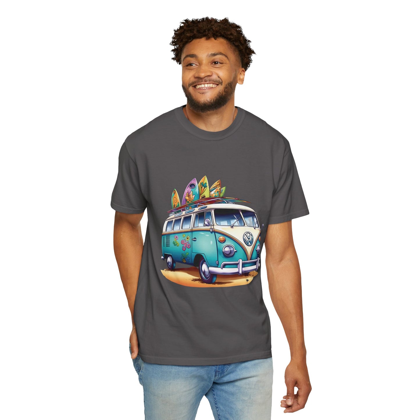 Retro Surf Van: Unisex Garment-Dyed T-shirt