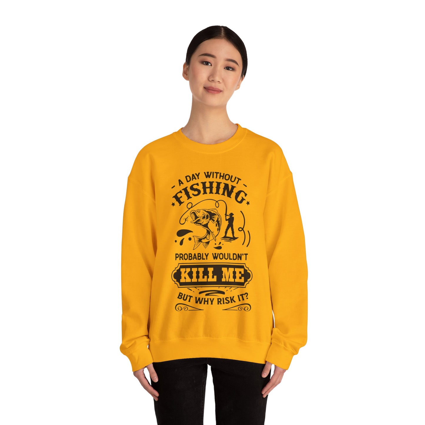 A day without fishing - Unisex Heavy Blend™ Crewneck Sweatshirt