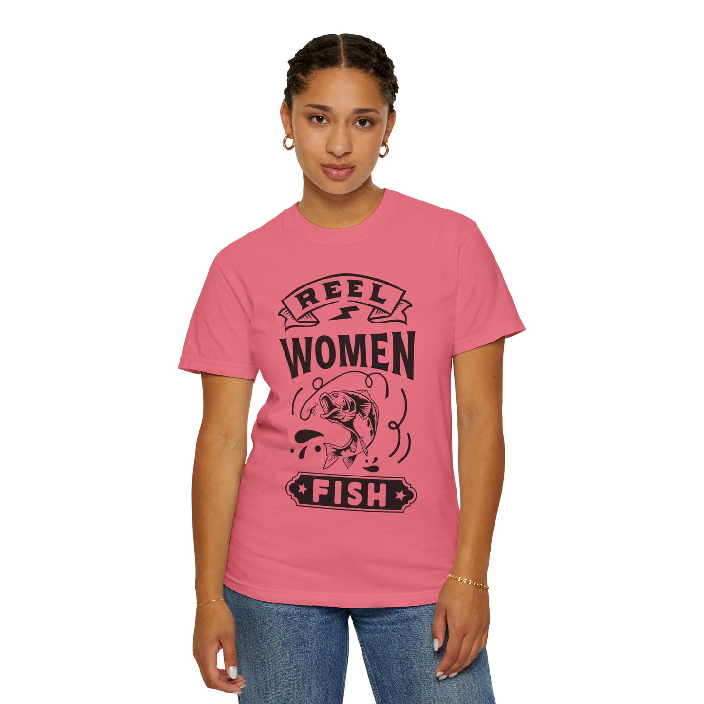 Reel women fish: Unisex Garment-Dyed T-shirt