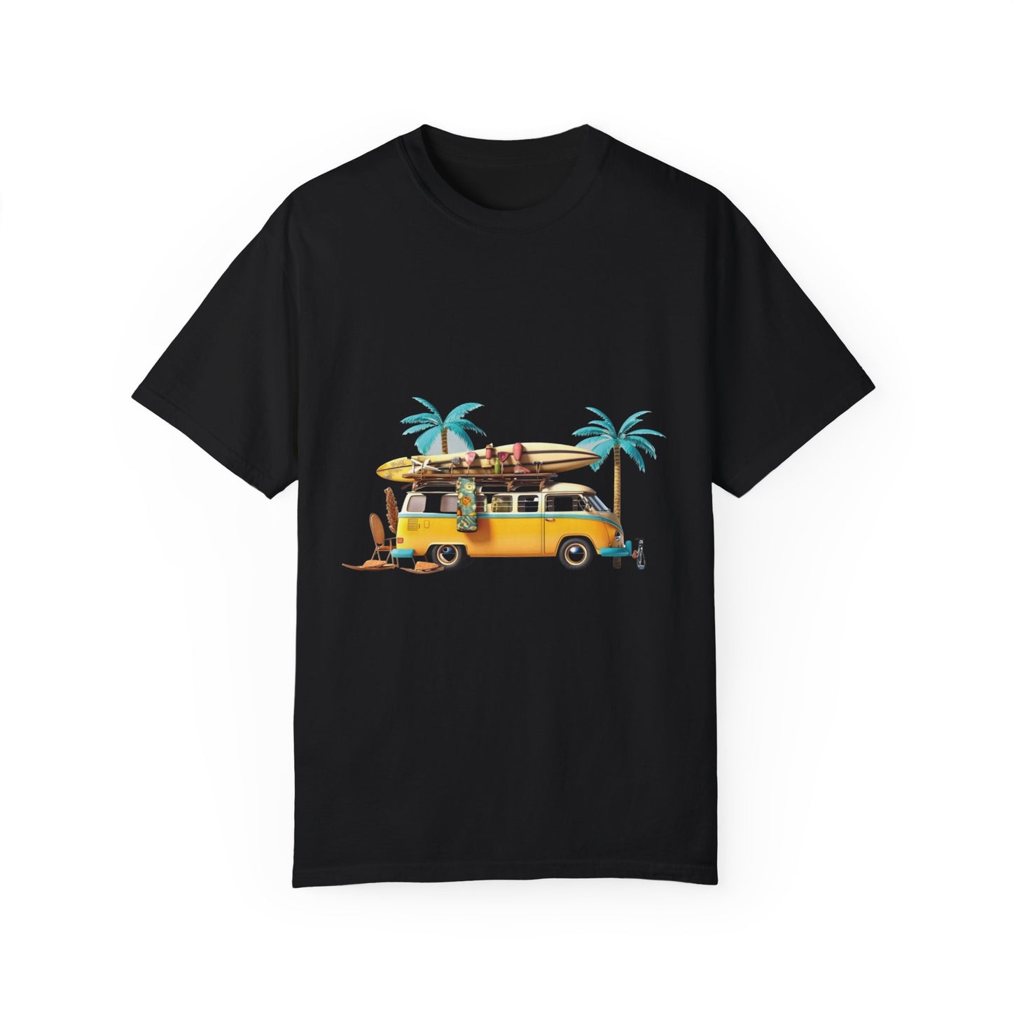 Retro Surf Van: Unisex Garment-Dyed T-shirt