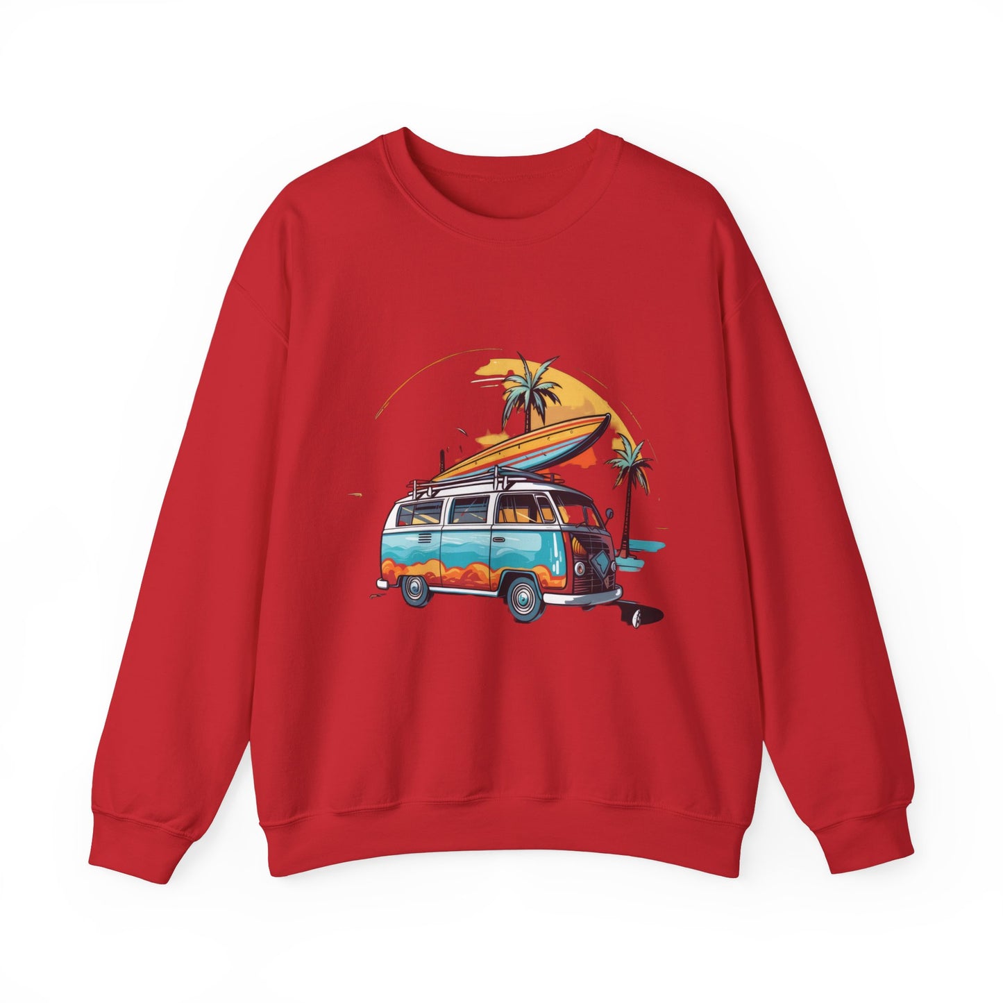 Retro Surf Van - Unisex Heavy Blend™ Crewneck Sweatshirt