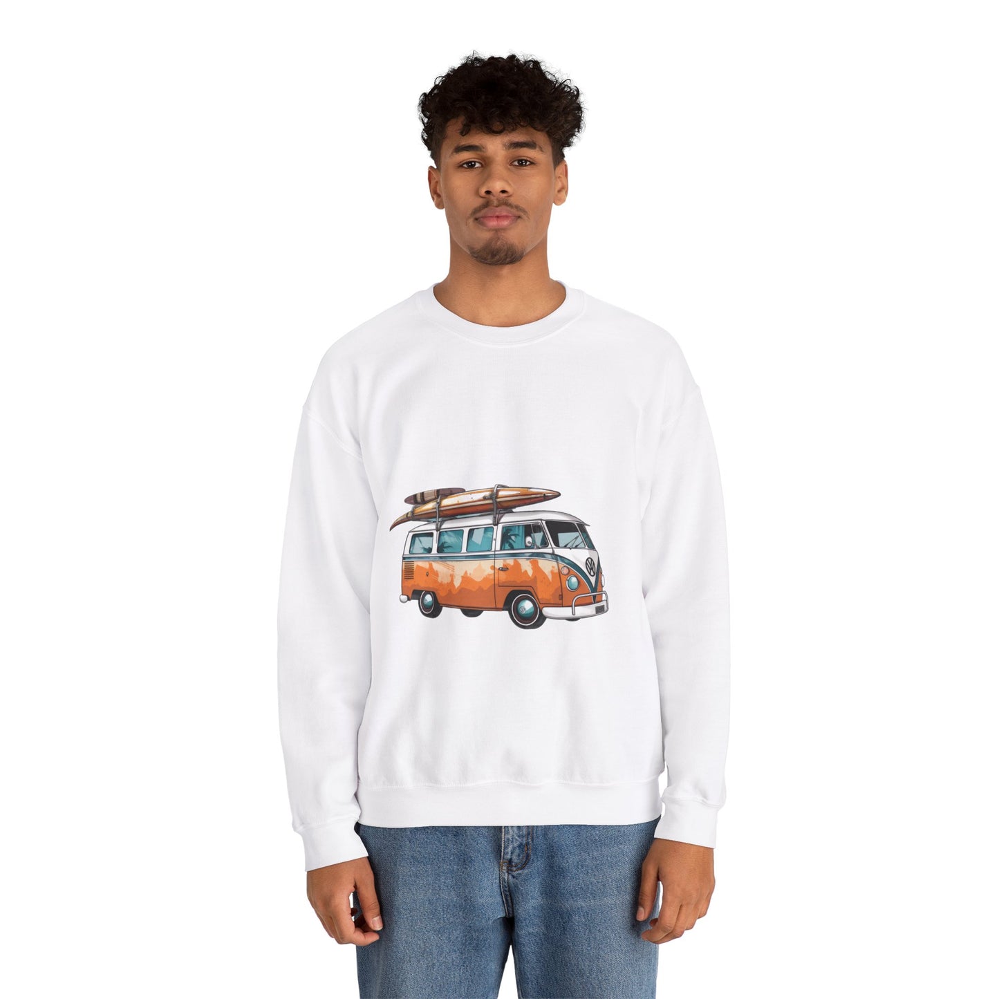 Retro Surf Van - Unisex Heavy Blend™ Crewneck Sweatshirt