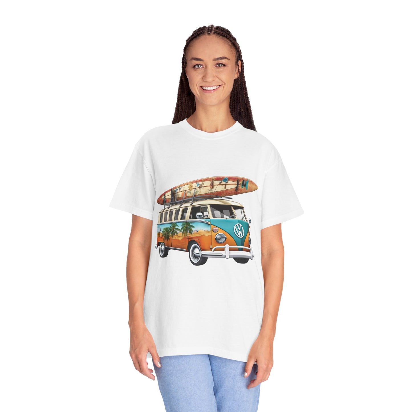 Retro Surf Van: Unisex Garment-Dyed T-shirt