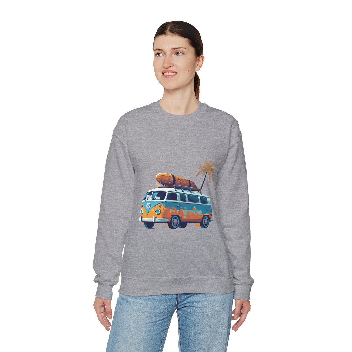 Retro Surf Van - Unisex Heavy Blend™ Crewneck Sweatshirt