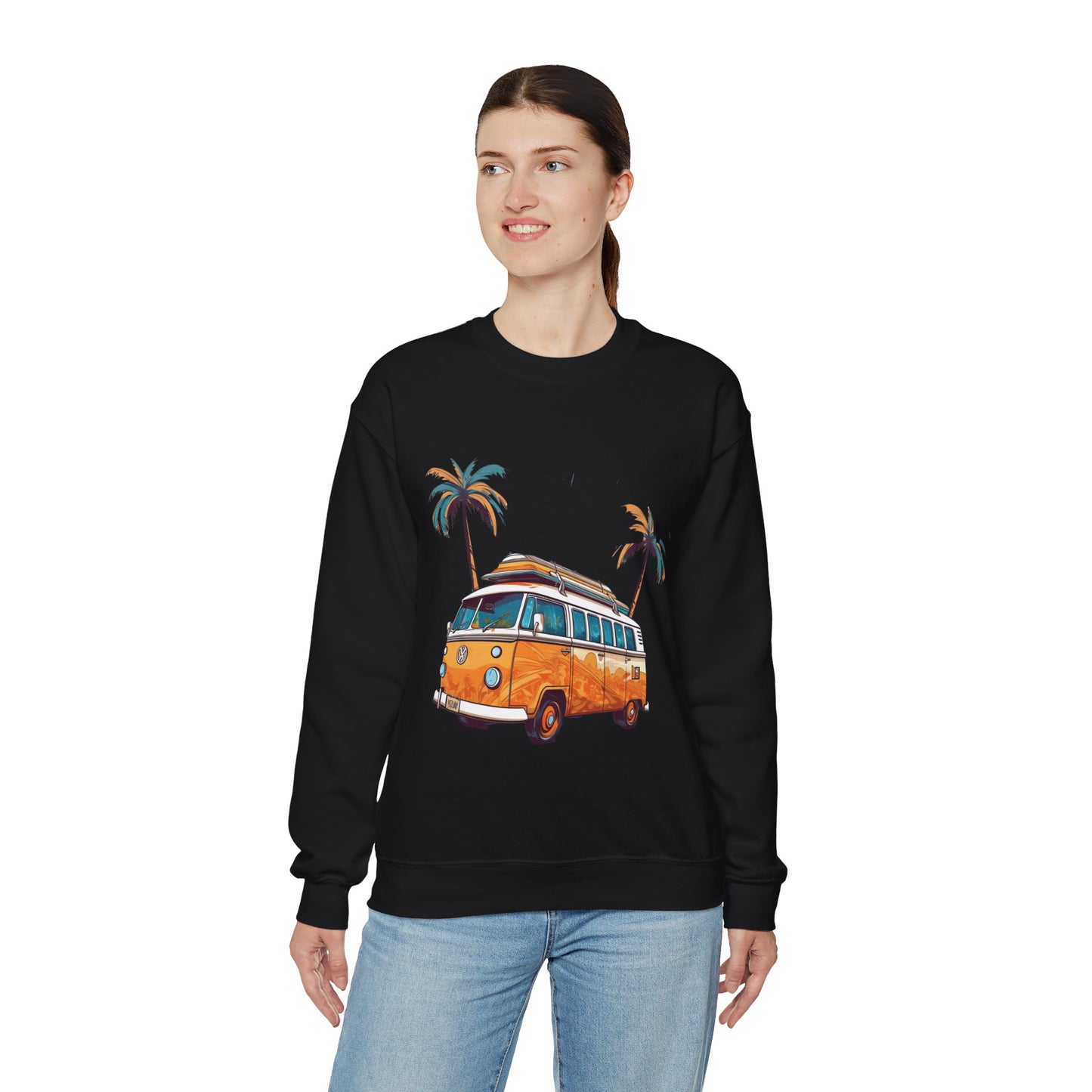 Retro Surf Van - Unisex Heavy Blend™ Crewneck Sweatshirt