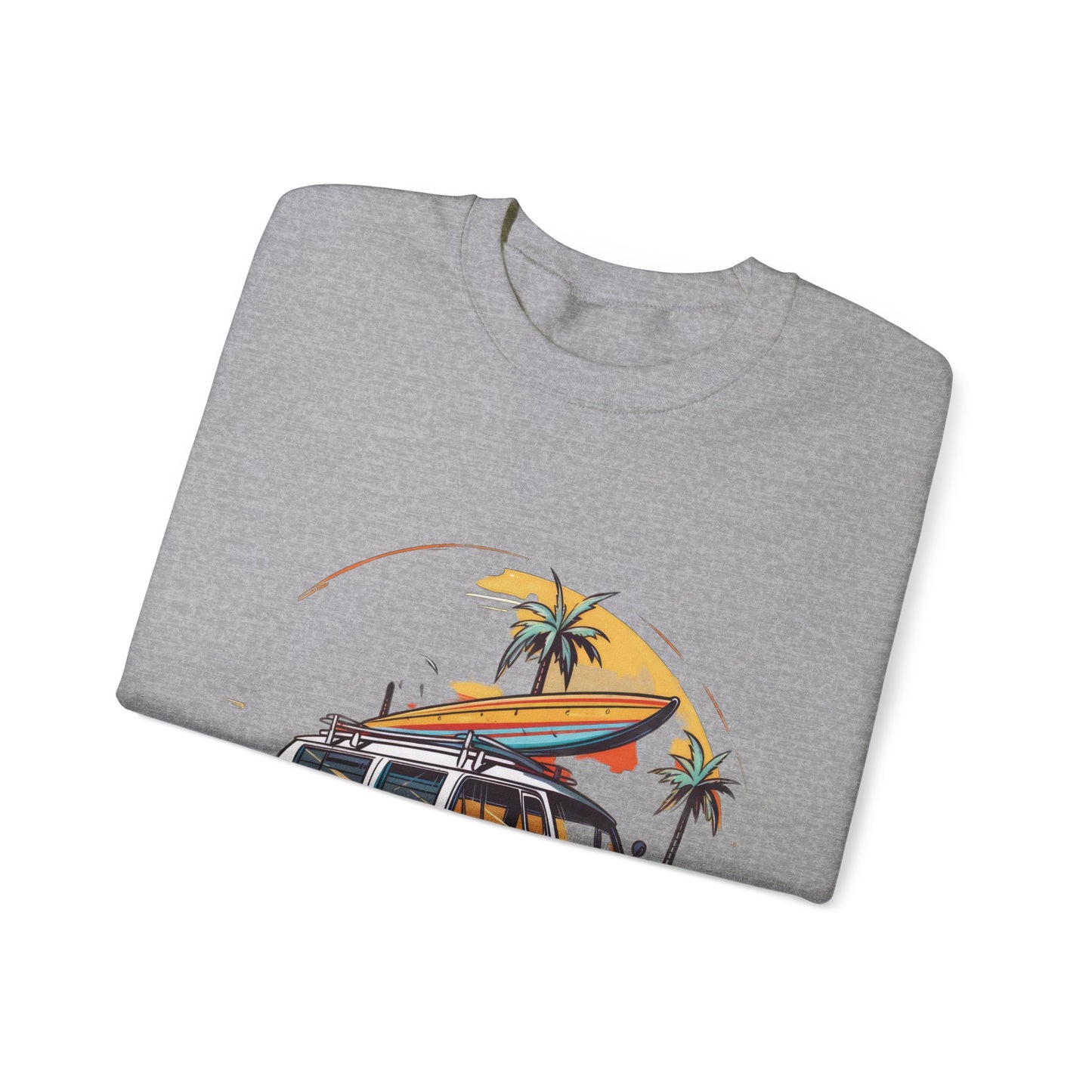 Retro Surf Van - Unisex Heavy Blend™ Crewneck Sweatshirt