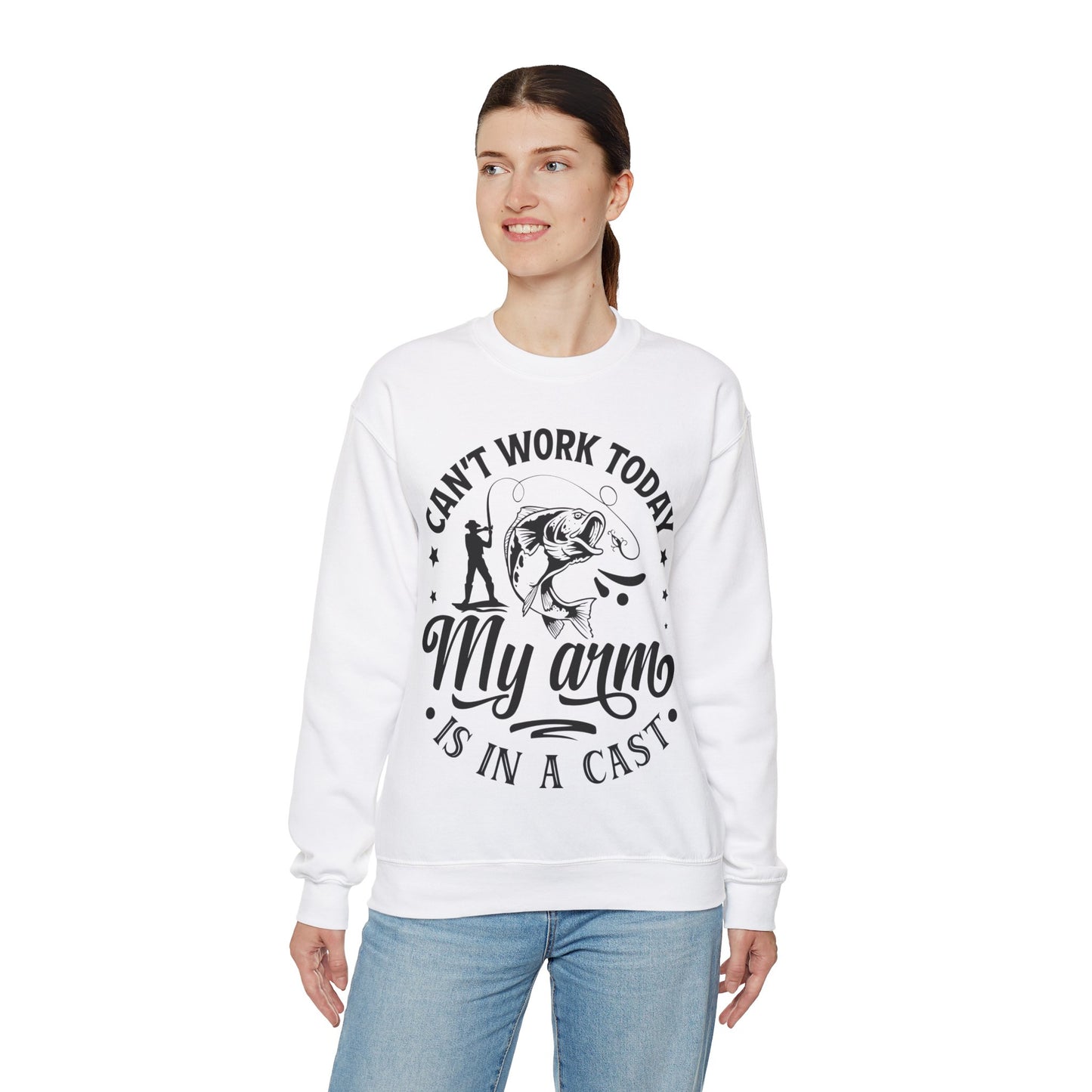 Can't work today, my arm is in a cast - Unisex Heavy Blend™ Crewneck Sweatshirt