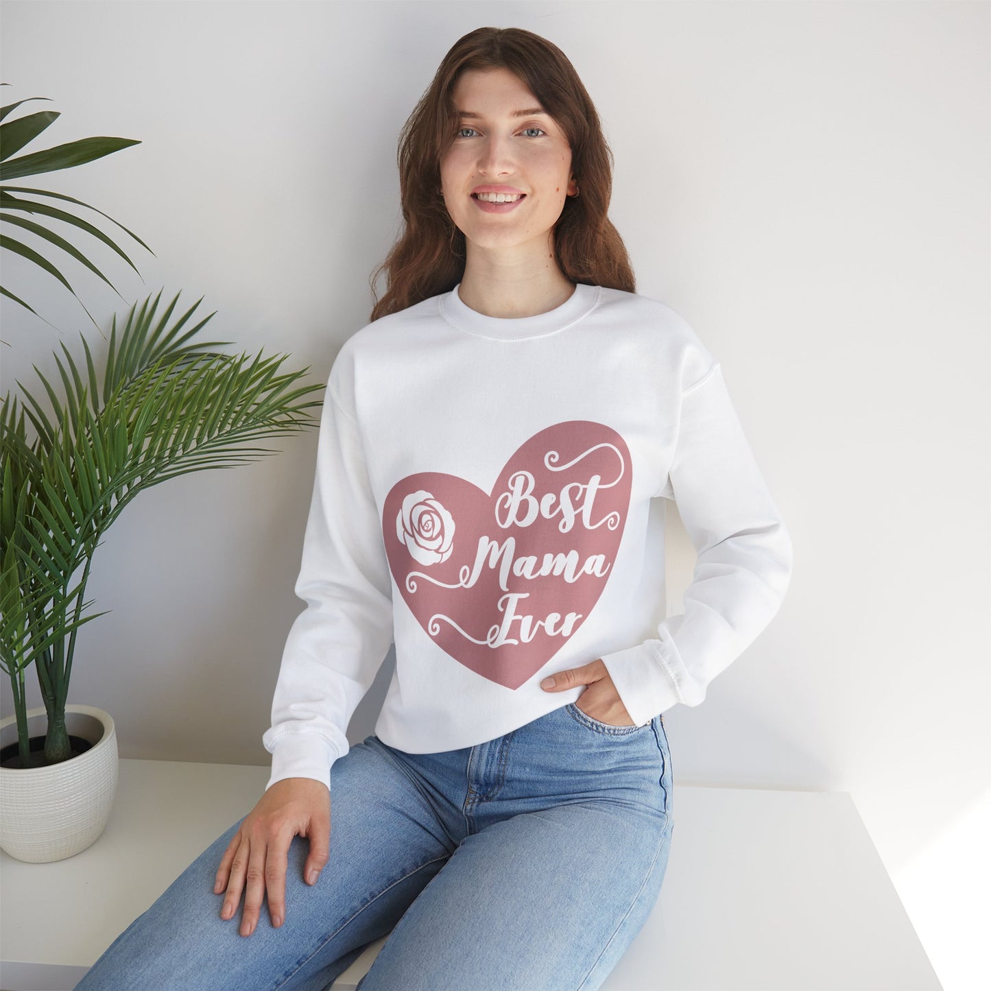 Best Mom Ever Heart - Unisex Heavy Blend™ Crewneck Sweatshirt