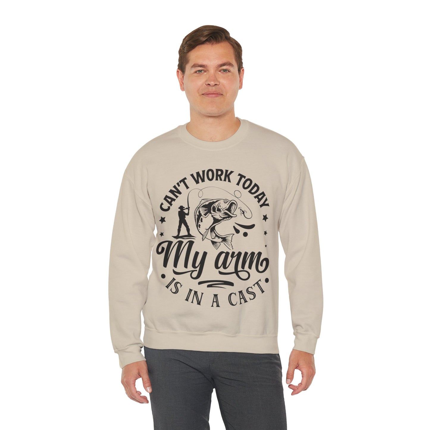 Can't work today, my arm is in a cast - Unisex Heavy Blend™ Crewneck Sweatshirt