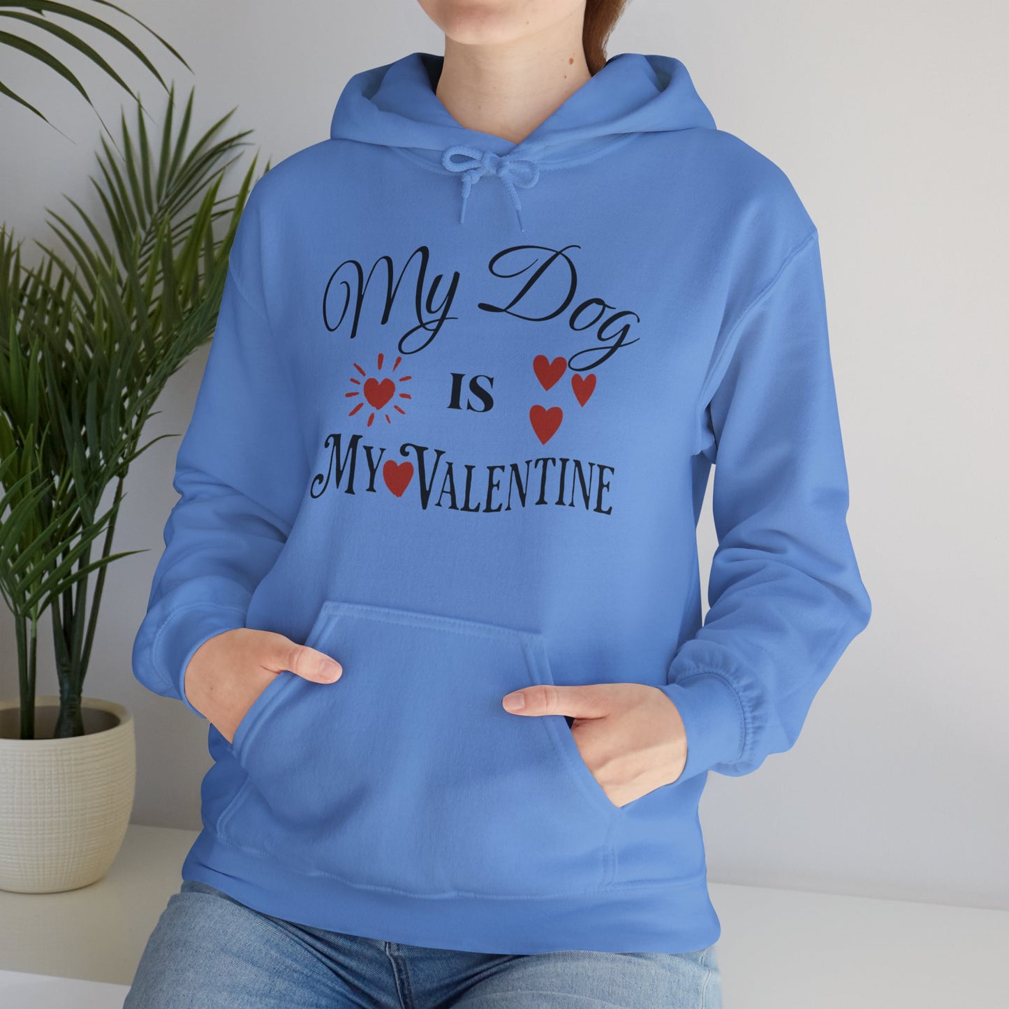 My Dog Is My Valentine - Unisex Heavy Blend™ Hooded Sweatshirt