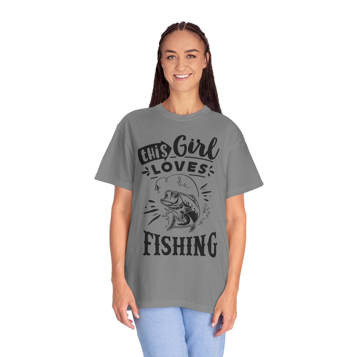 This girl loves fishing: Unisex Garment-Dyed T-shirt