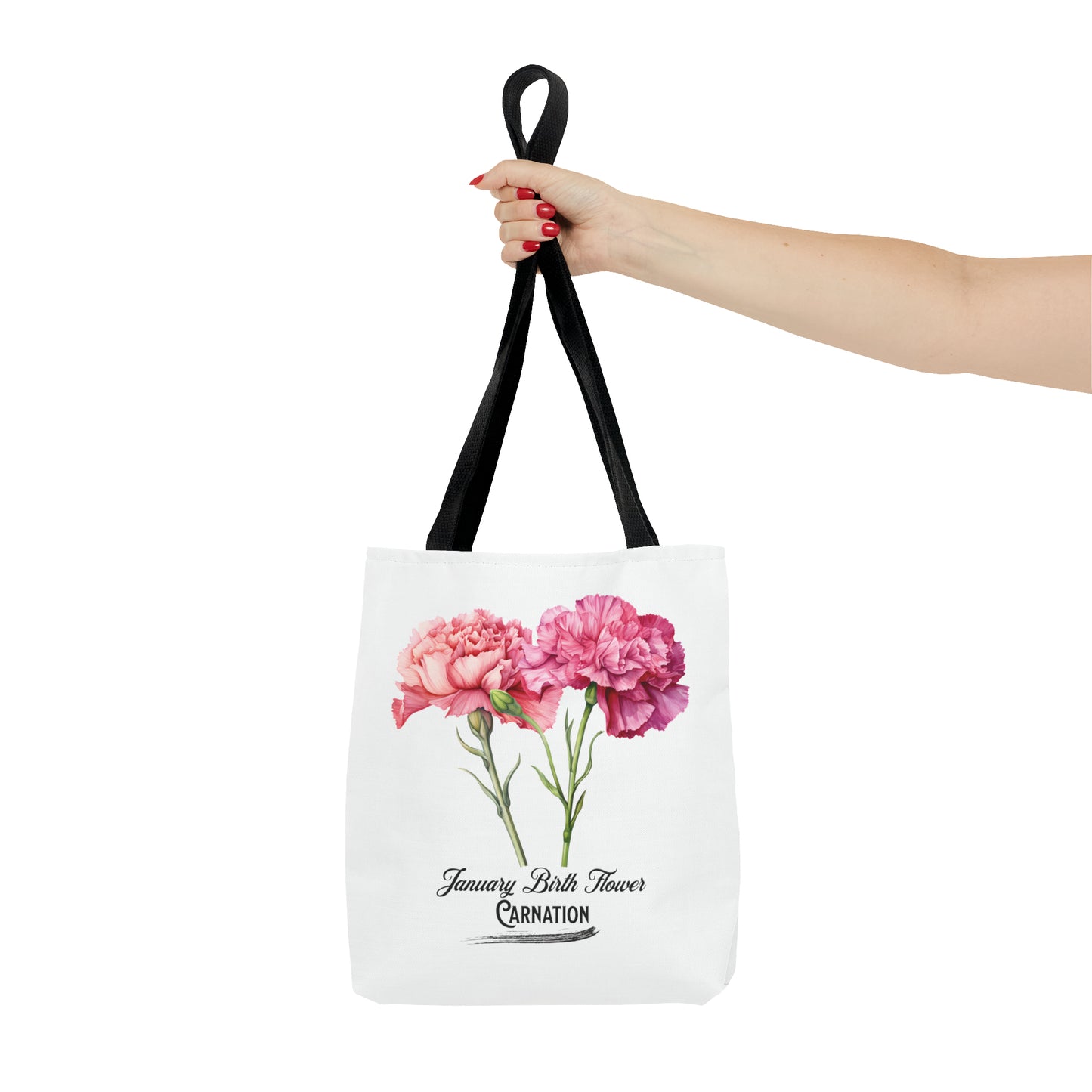 January Birth Flower: Carnation - Tote Bag (AOP)