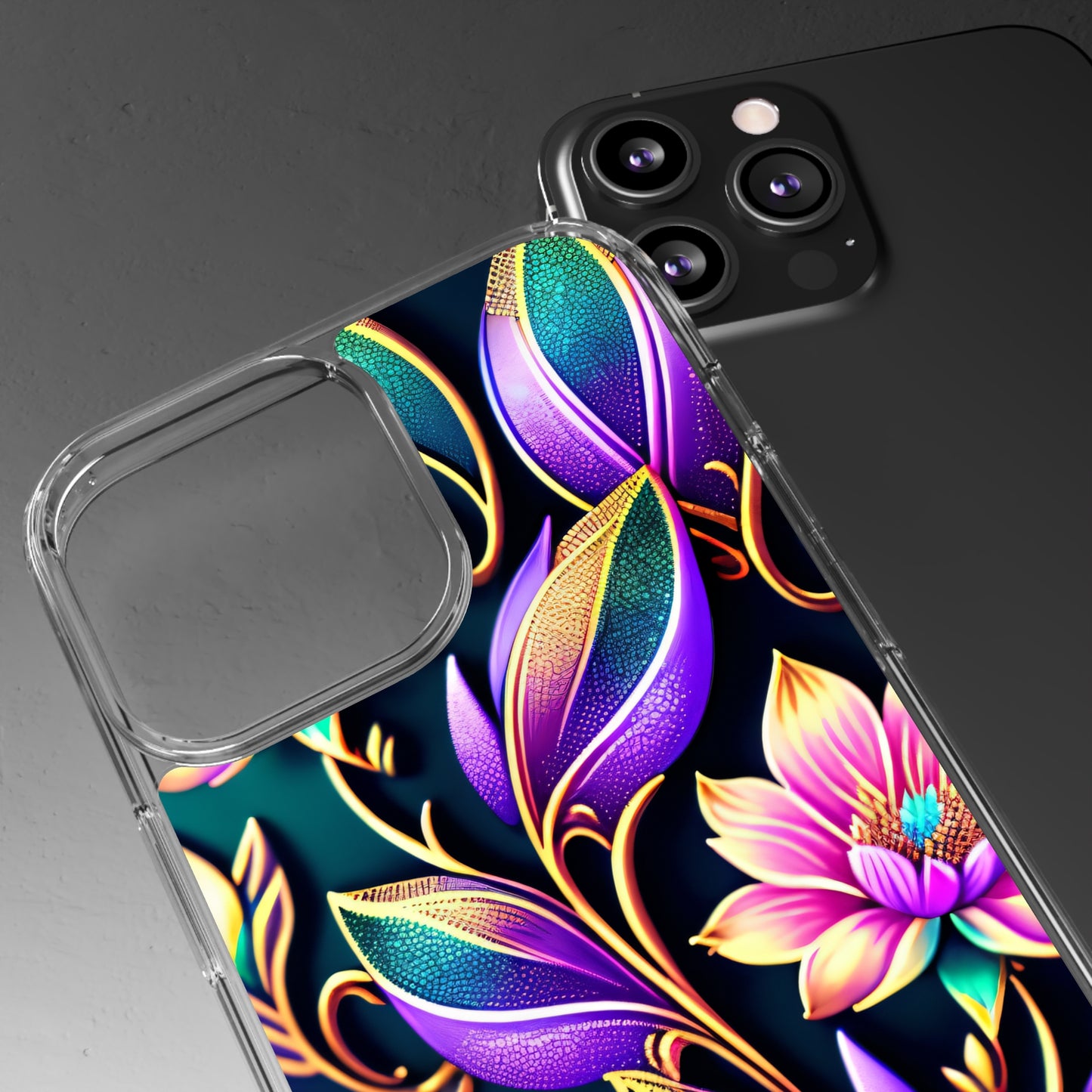 Clear Phone Cases: Fantasy Flower