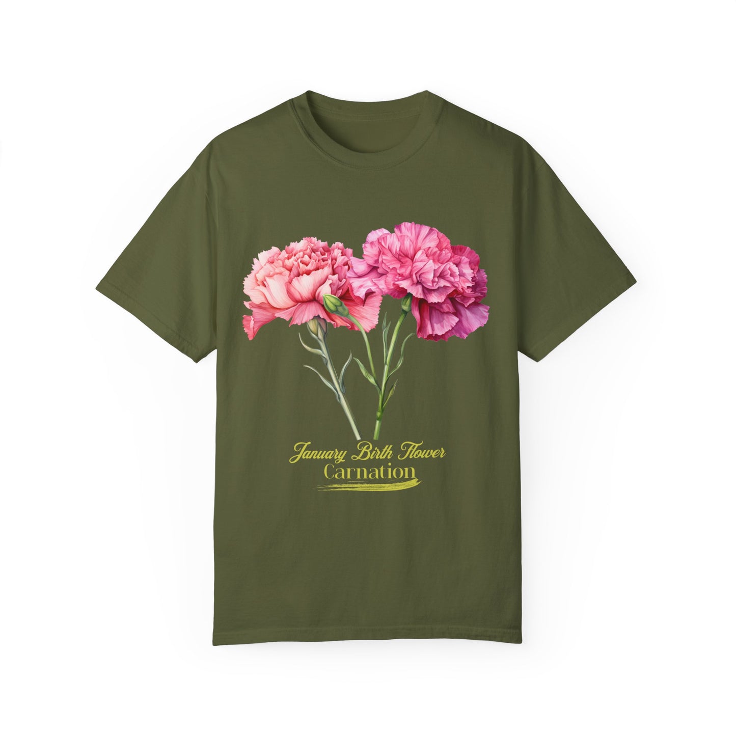 January Birth Flower "Daffodil" (For Print on Dark Fabric) - Unisex Garment-Dyed T-shirt