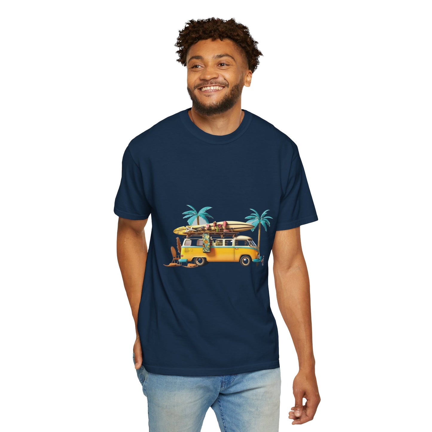 Retro Surf Van: Unisex Garment-Dyed T-shirt