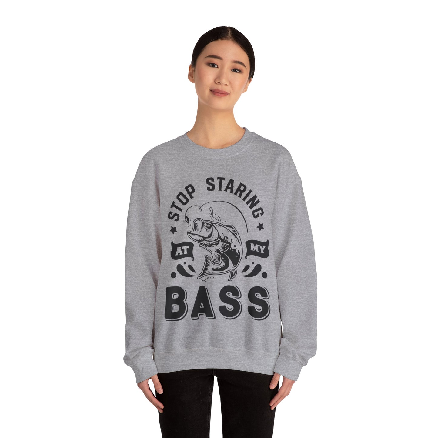 Stop staring at my Bass - Unisex Heavy Blend™ Crewneck Sweatshirt