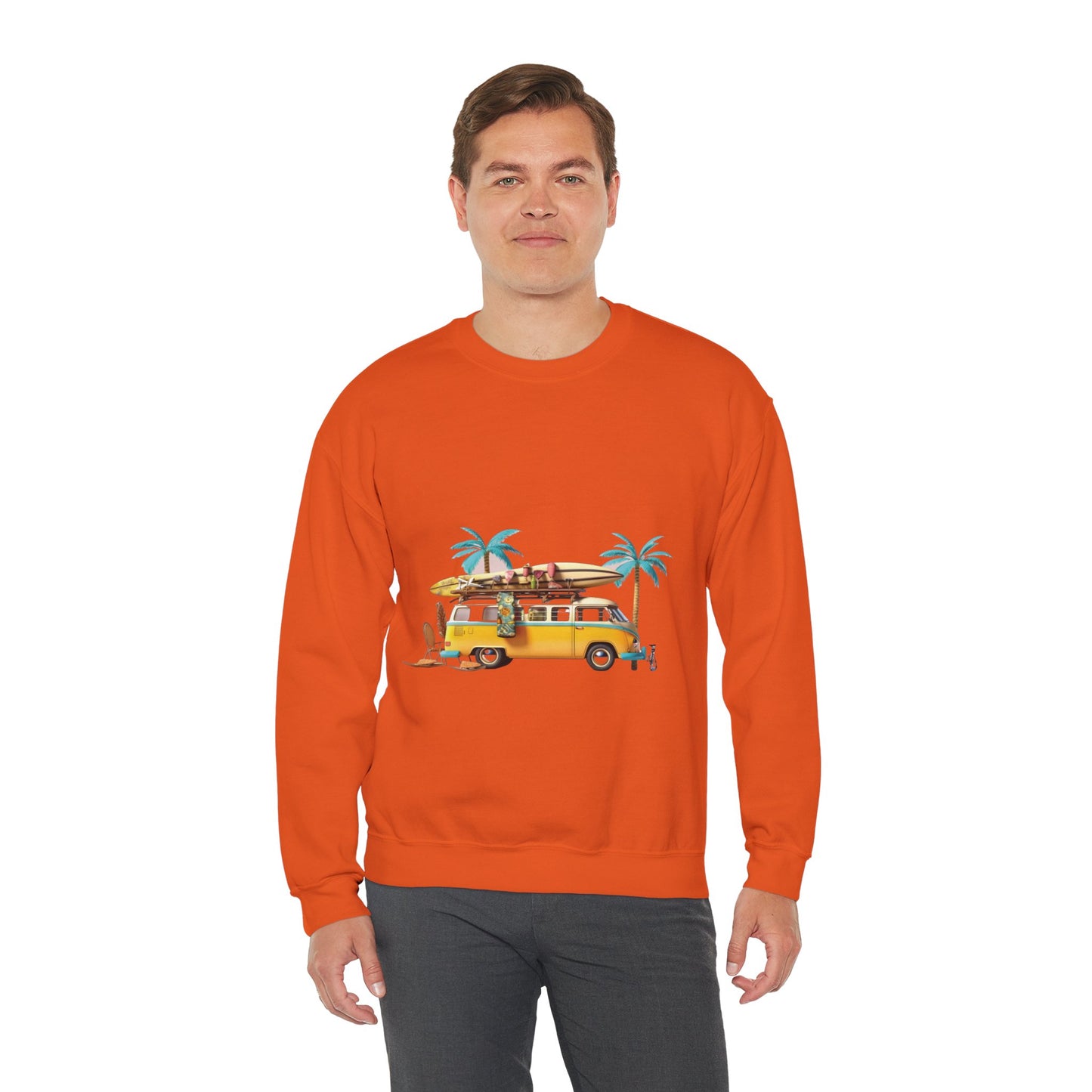 Retro Surf Van - Unisex Heavy Blend™ Crewneck Sweatshirt