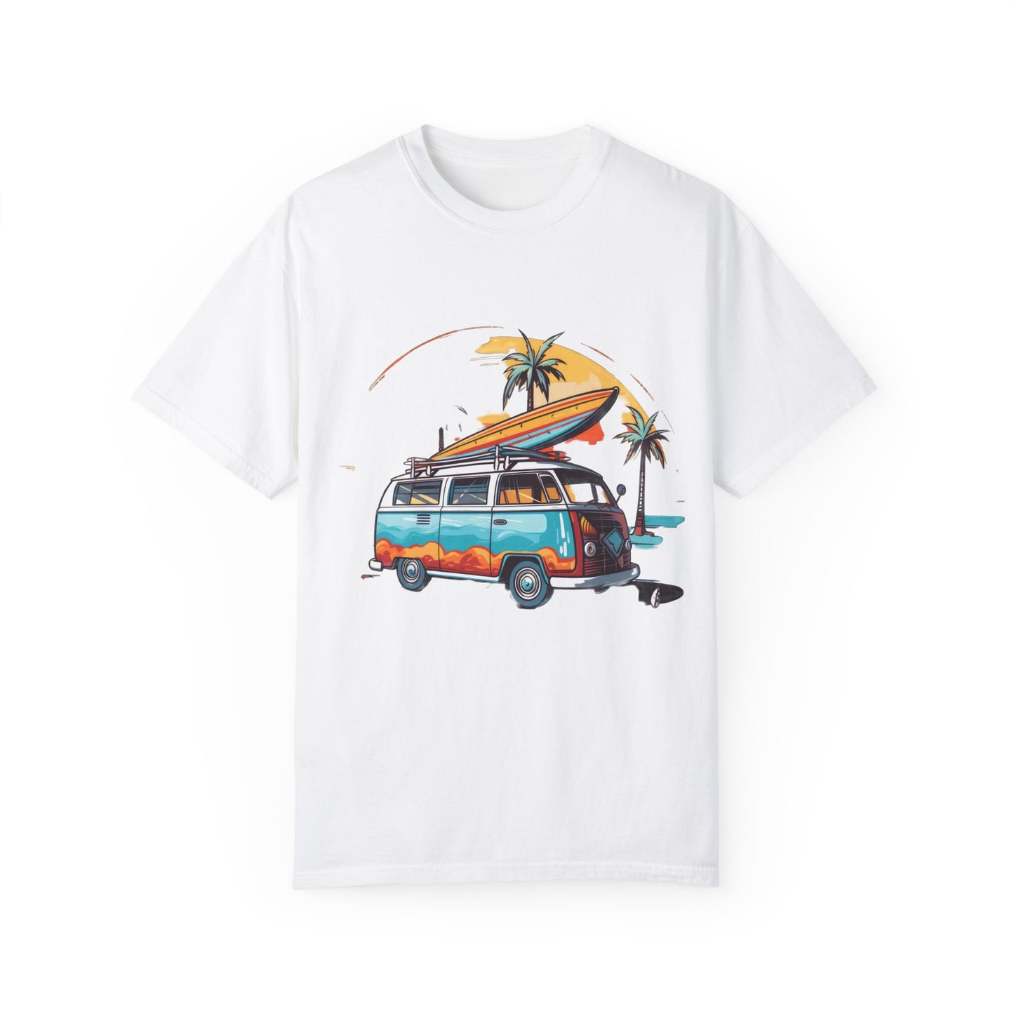 Retro Surf Van: Unisex Garment-Dyed T-shirt