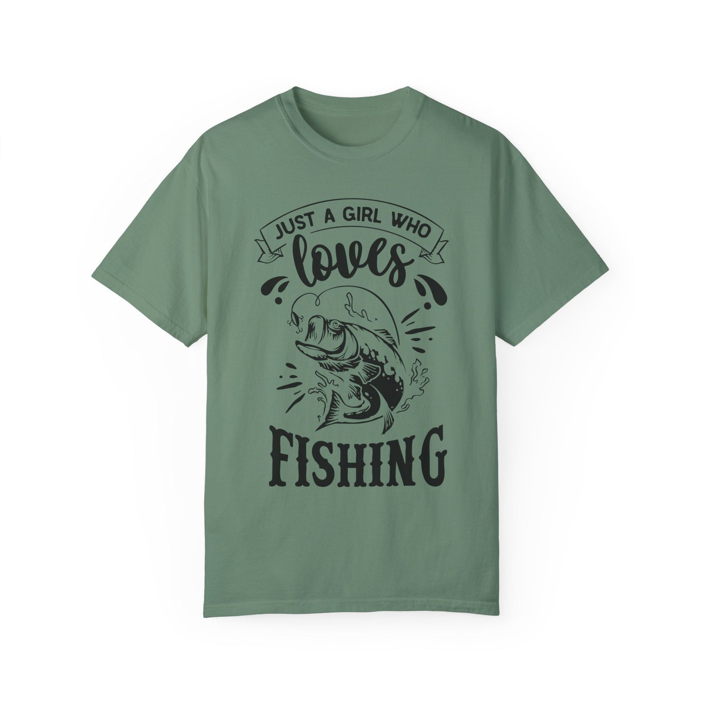 Girl who loves fishing: Unisex Garment-Dyed T-shirt