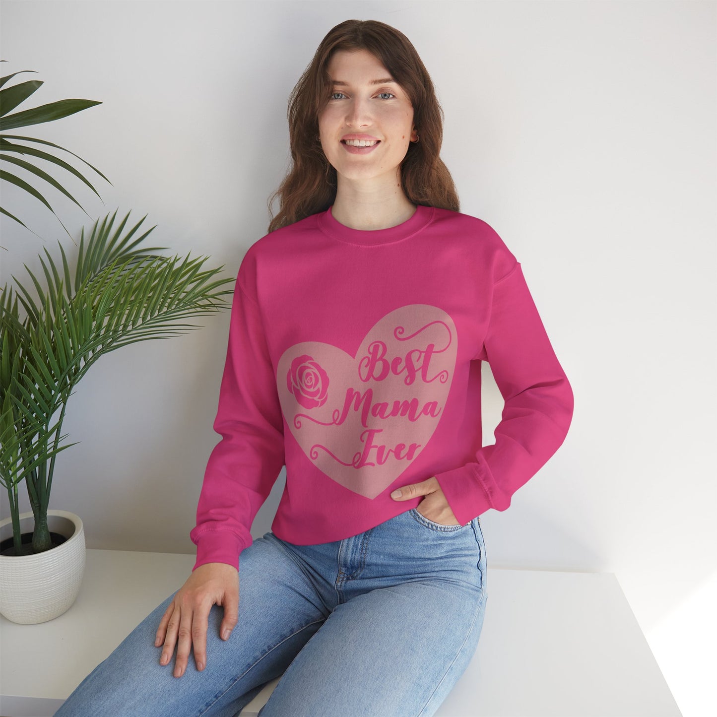 Best Mom Ever Heart - Unisex Heavy Blend™ Crewneck Sweatshirt