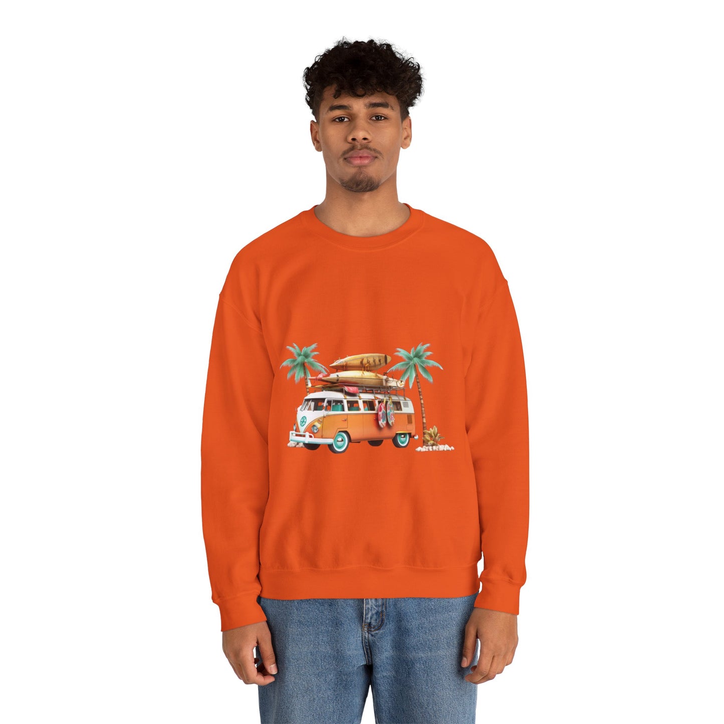 Retro Surf Van - Unisex Heavy Blend™ Crewneck Sweatshirt