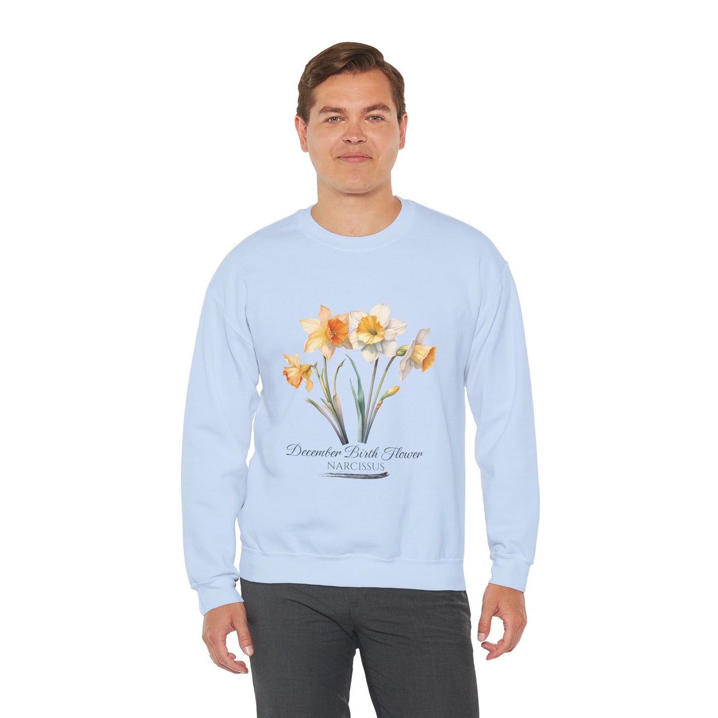 December Birth Flower (Narcisus) - Unisex Heavy Blend™ Crewneck Sweatshirt