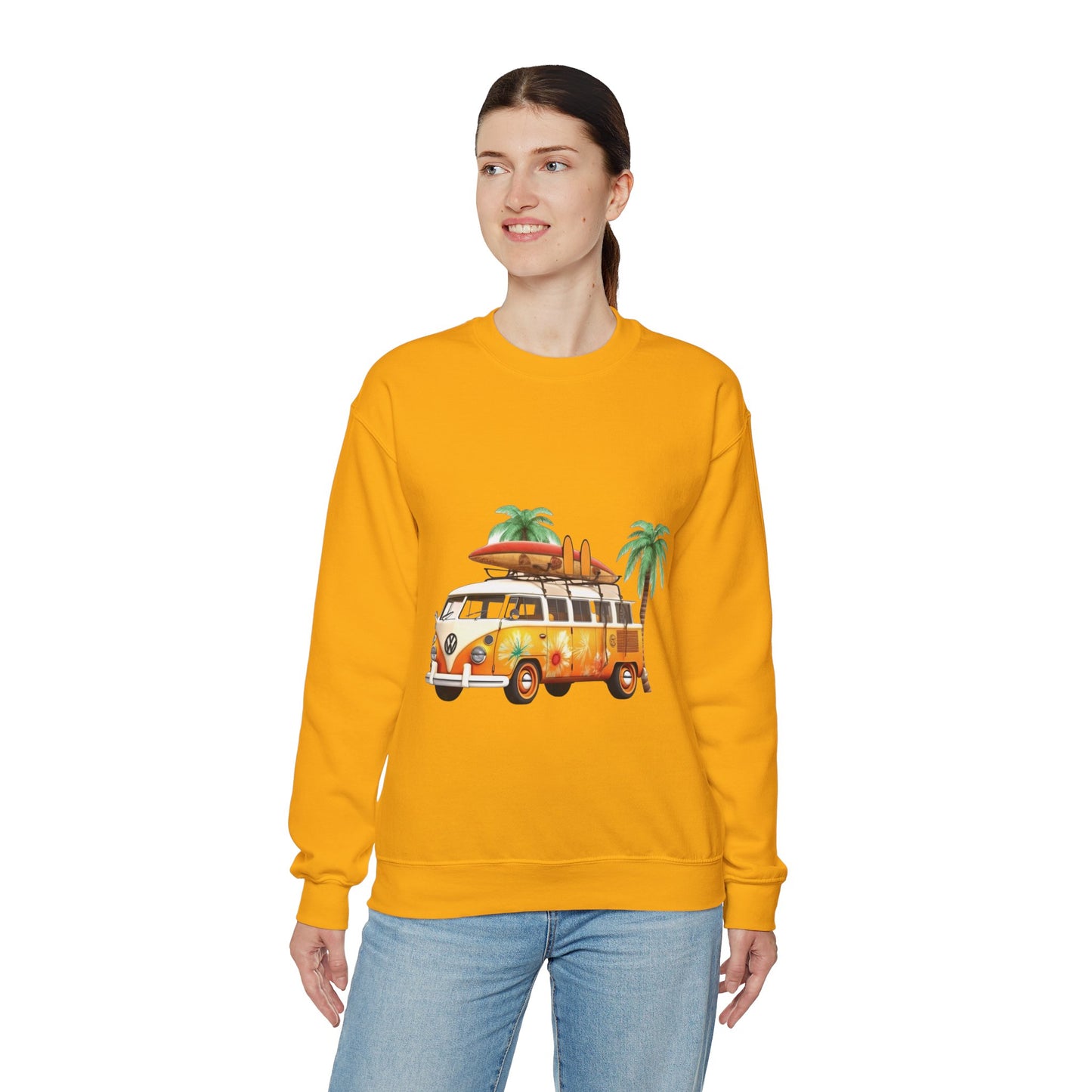 Retro Surf Van - Unisex Heavy Blend™ Crewneck Sweatshirt