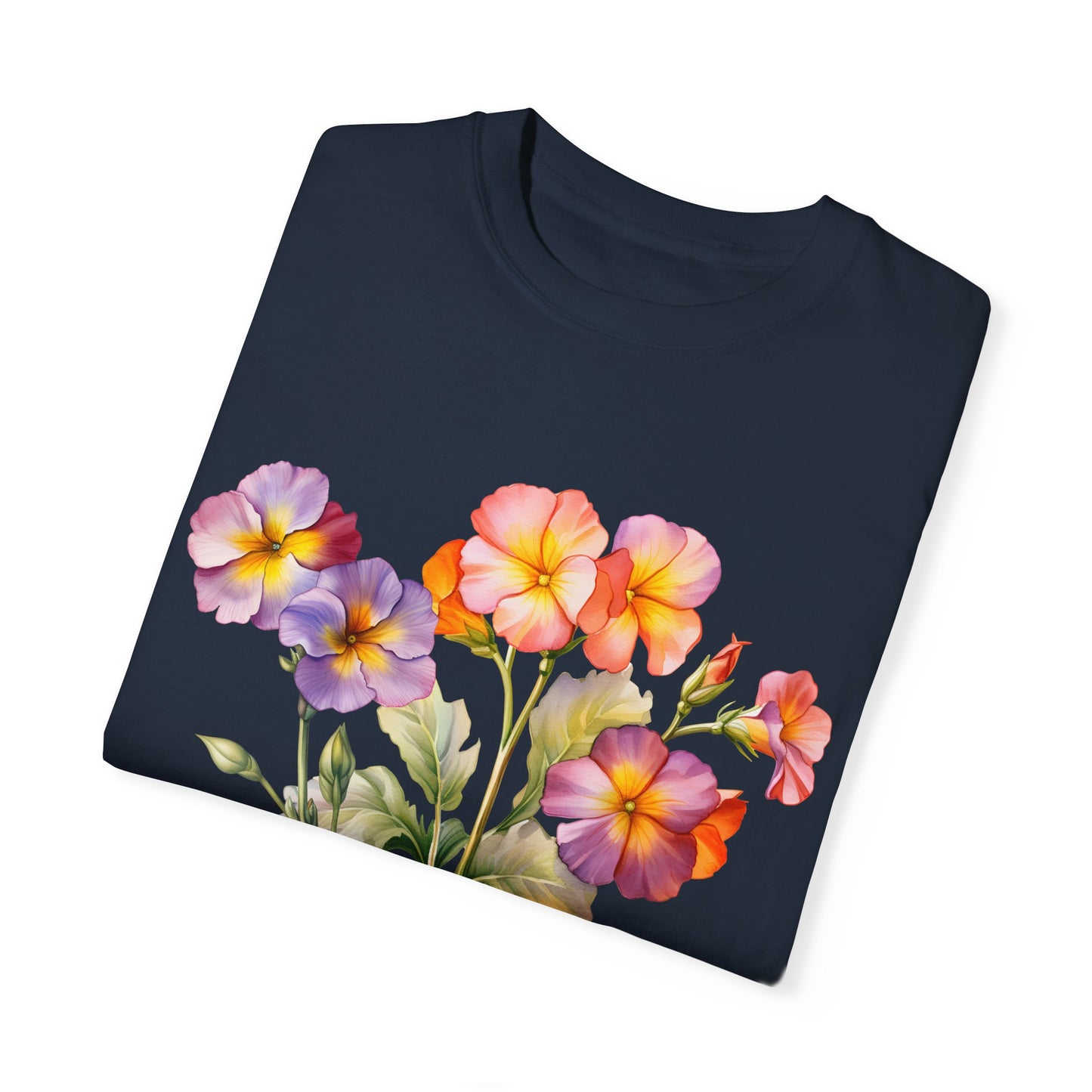 February Birth Flower "Violet" (For Dark Print) Unisex Garment-Dyed T-shirt