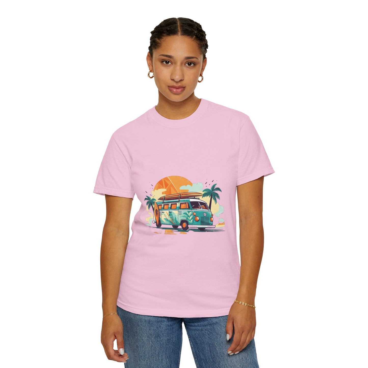 Retro Surf Van: Unisex Garment-Dyed T-shirt