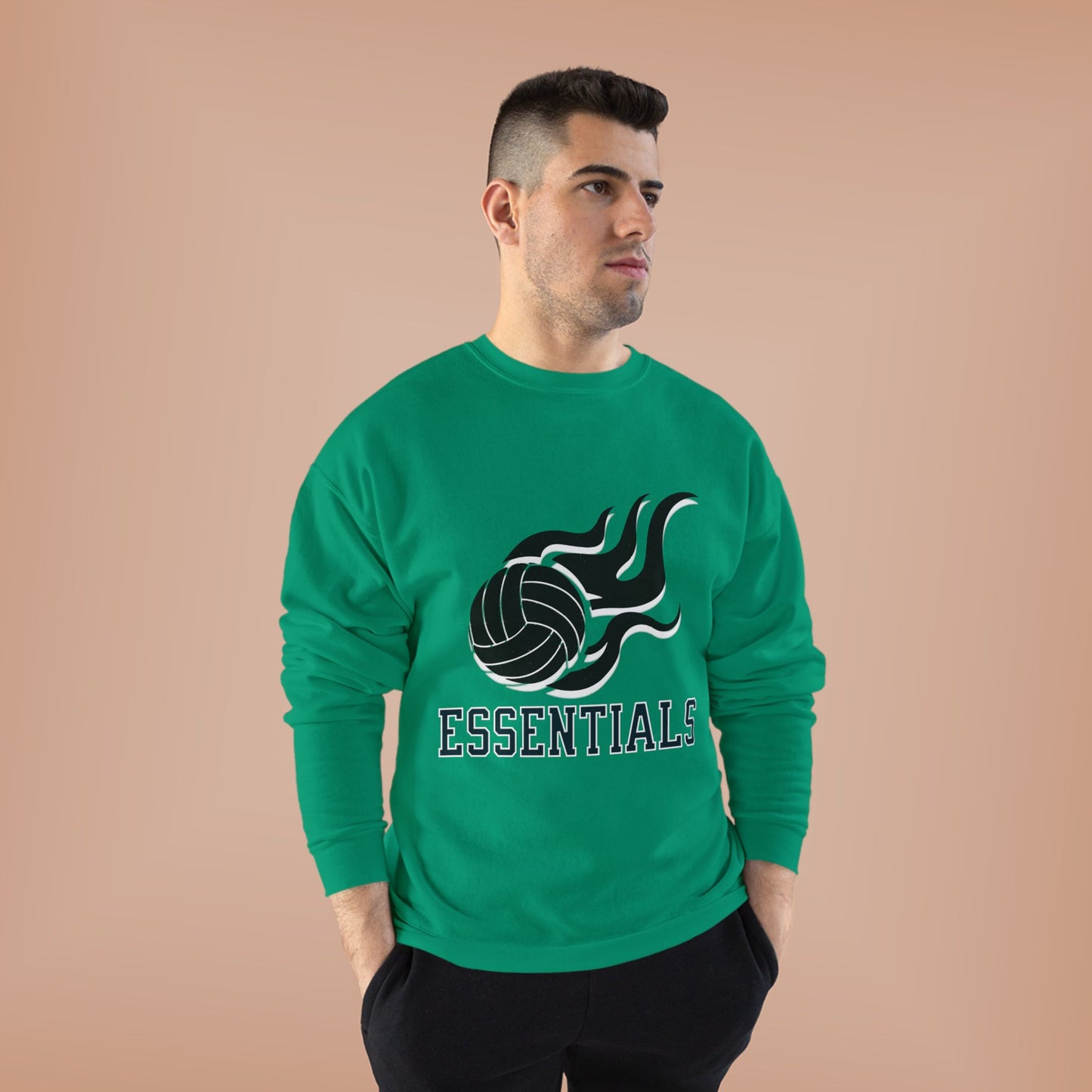 Volleyball Essentials Crewneck Sweatshirt - Unisex Eco-Friendly, Sportswear, Athletic Casual, Team Spirit, Gift for Sports Lovers