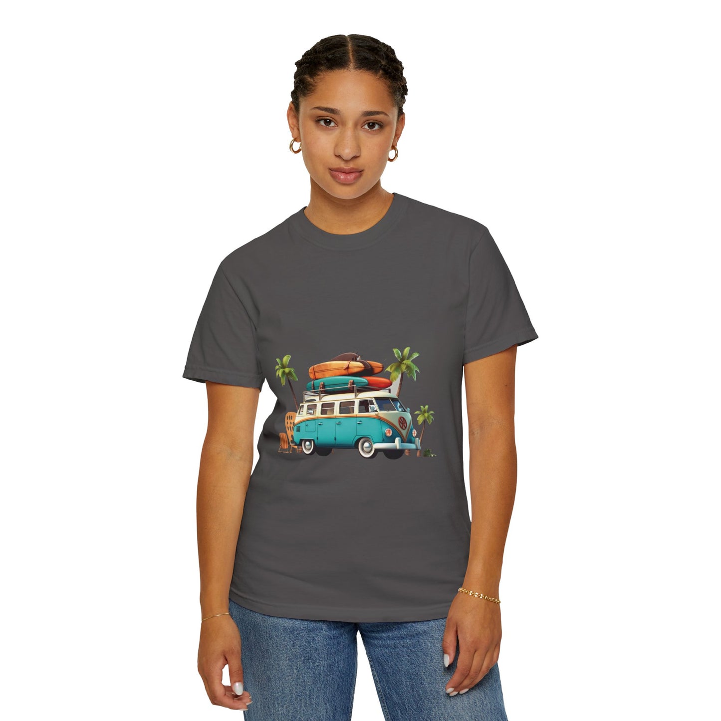 Retro Surf Van: Unisex Garment-Dyed T-shirt