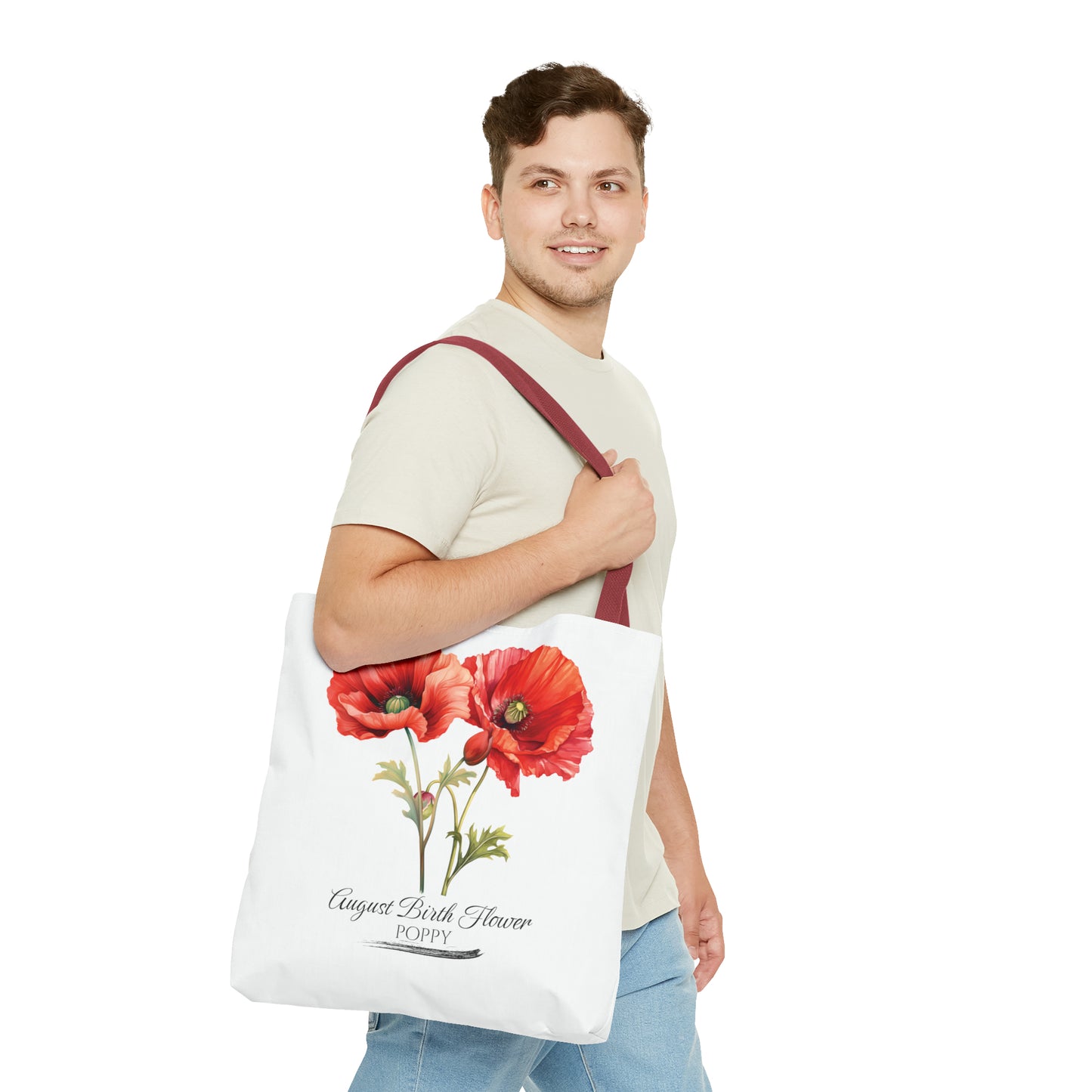 August Birth Flower: Poppy - Tote Bag (AOP)