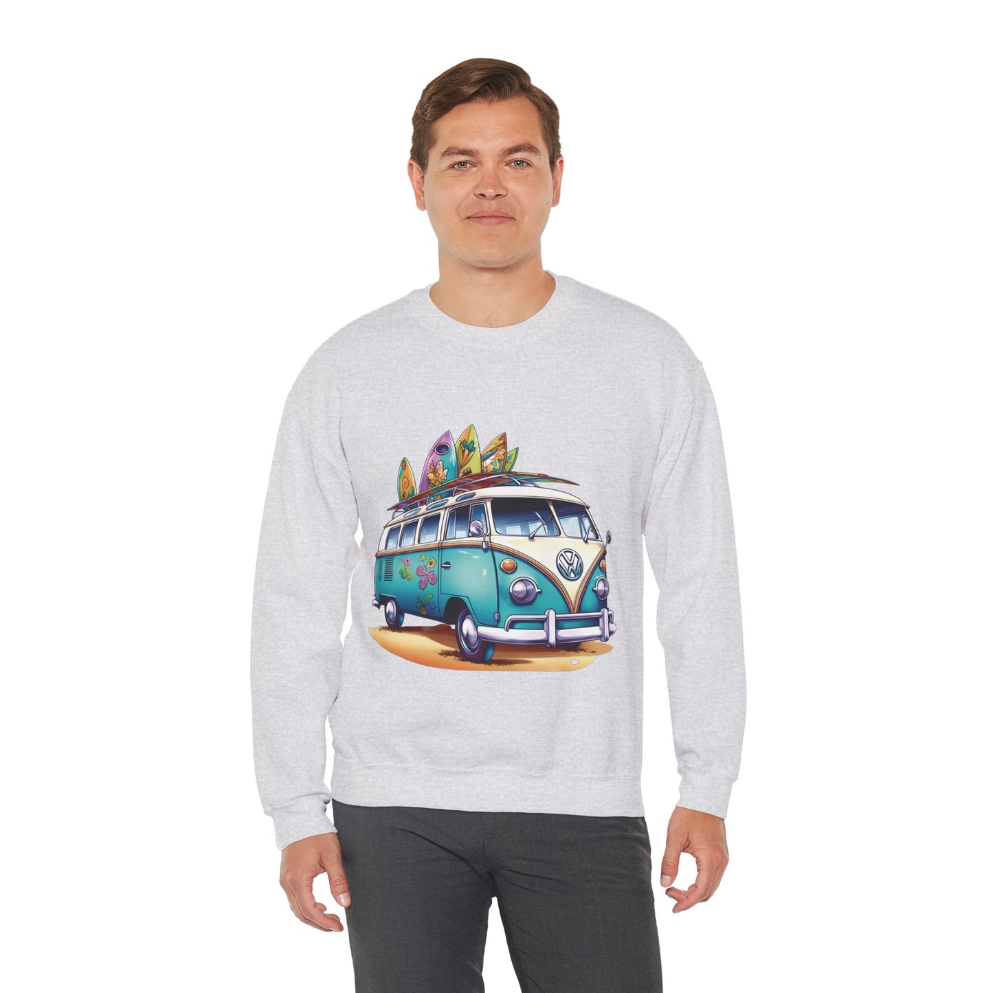 Retro Surf Van - Unisex Heavy Blend™ Crewneck Sweatshirt