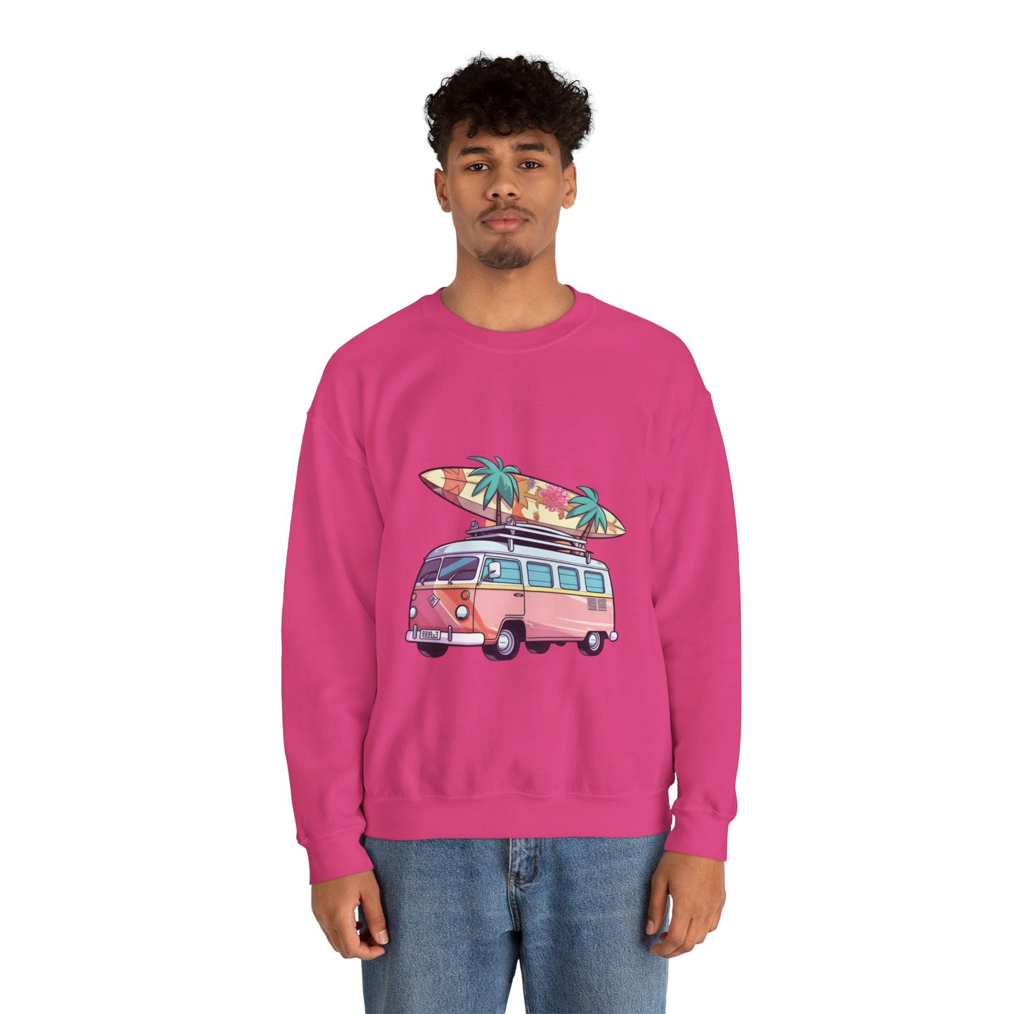 Retro Surf Van - Unisex Heavy Blend™ Crewneck Sweatshirt