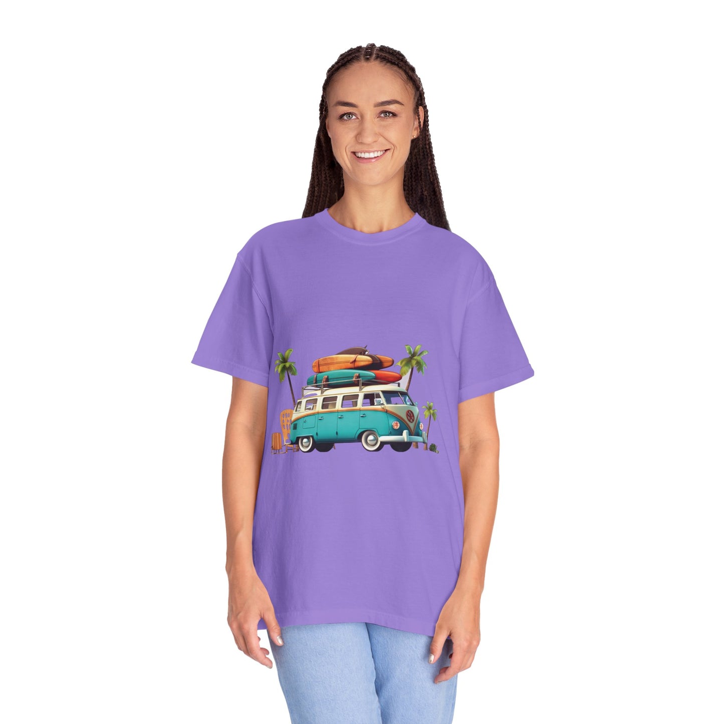 Retro Surf Van: Unisex Garment-Dyed T-shirt