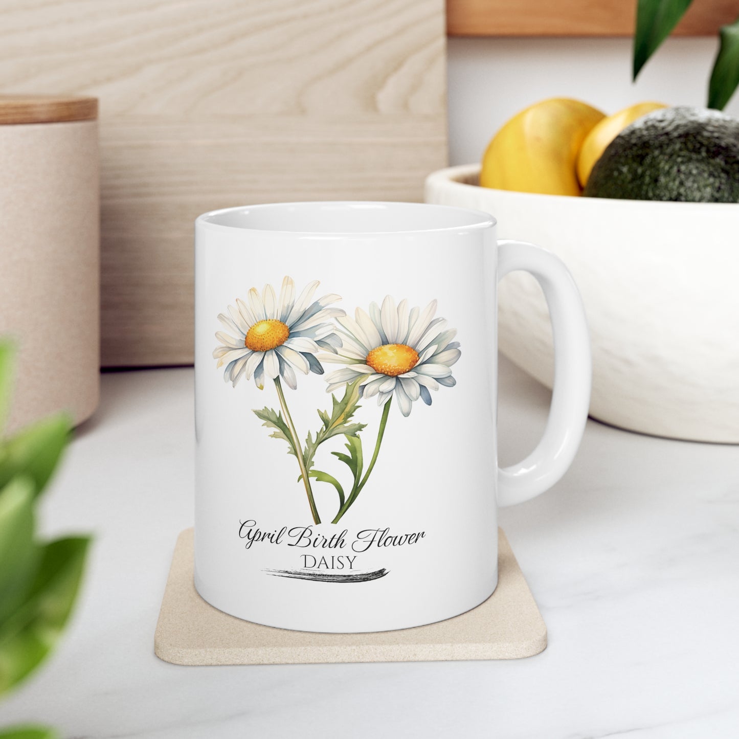 April Birth Flower (Daisy): Ceramic Mug 11oz