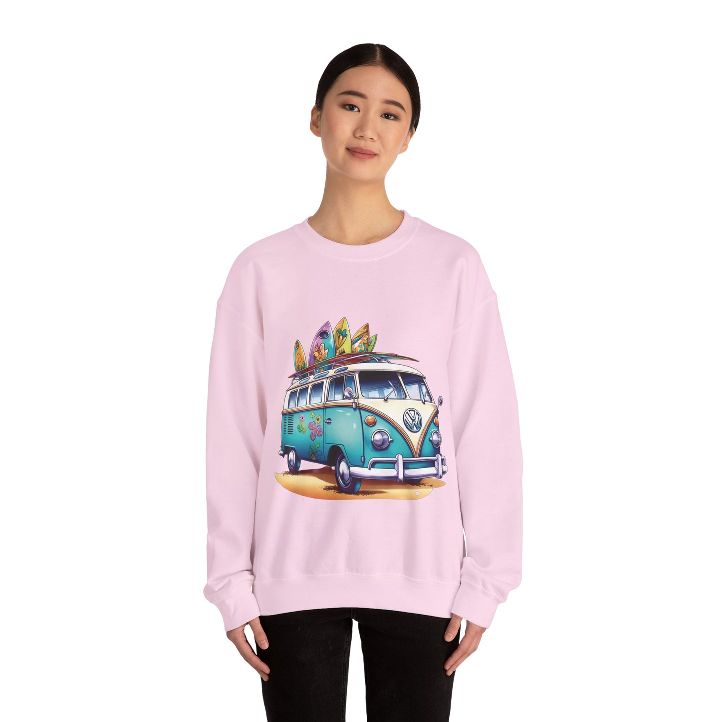 Retro Surf Van - Unisex Heavy Blend™ Crewneck Sweatshirt