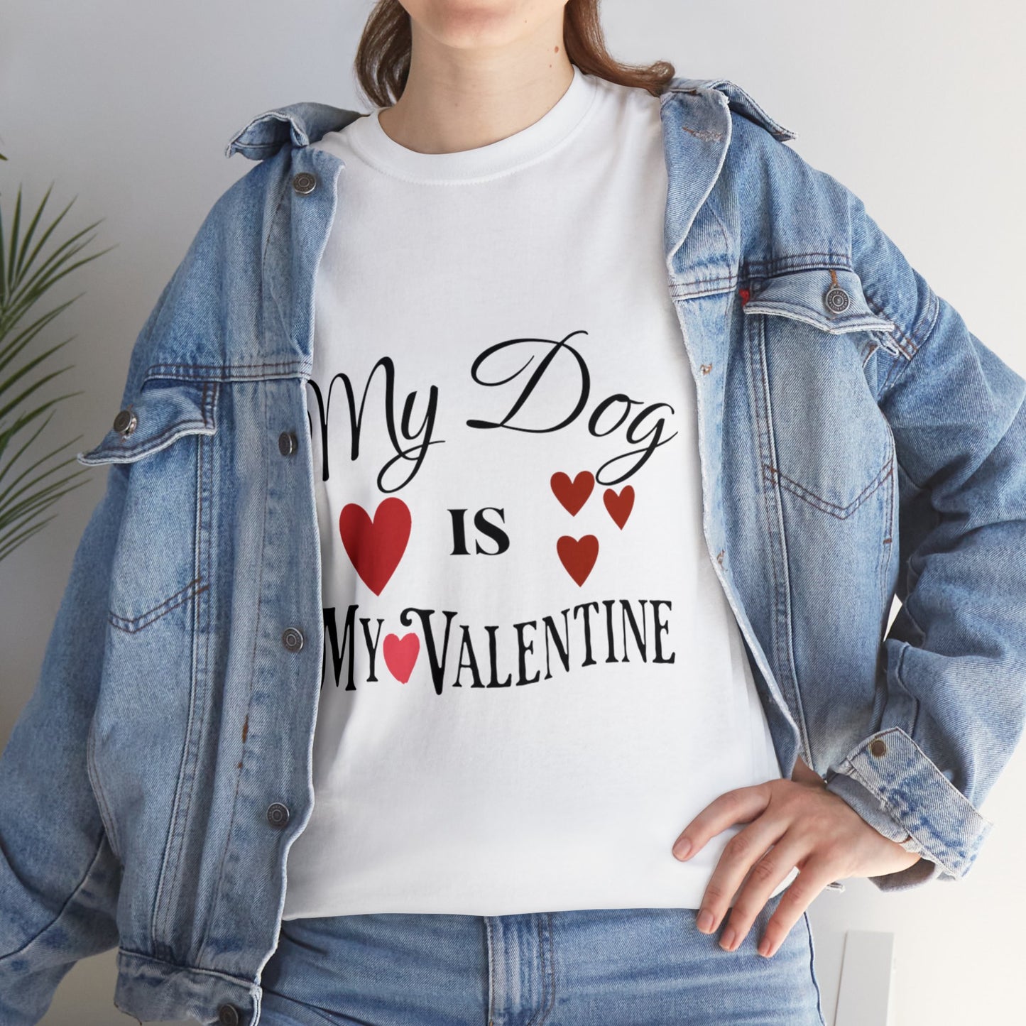 My Dog Is My Valentine1 - Unisex Heavy Cotton Tee