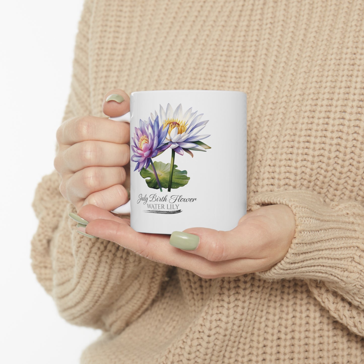 July Birth Flower (Water Lily): Ceramic Mug 11oz
