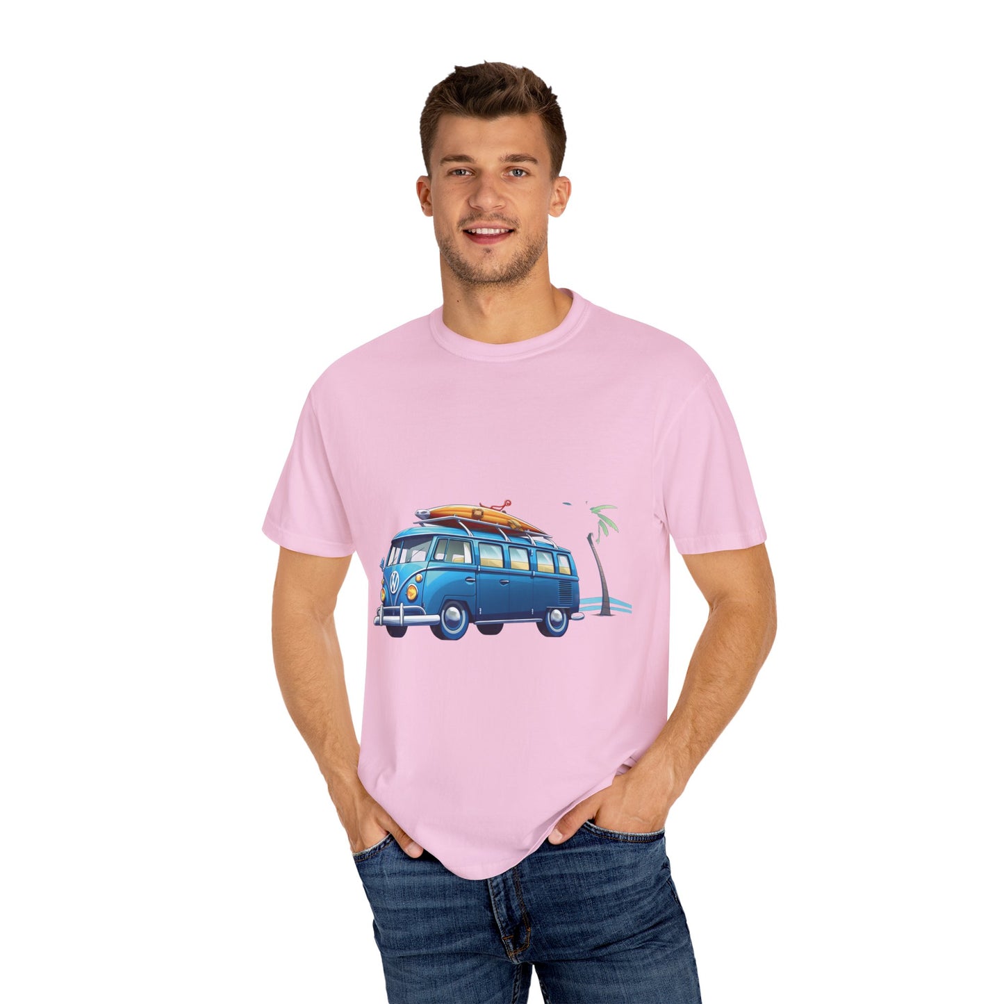 Retro Surf Van: Unisex Garment-Dyed T-shirt