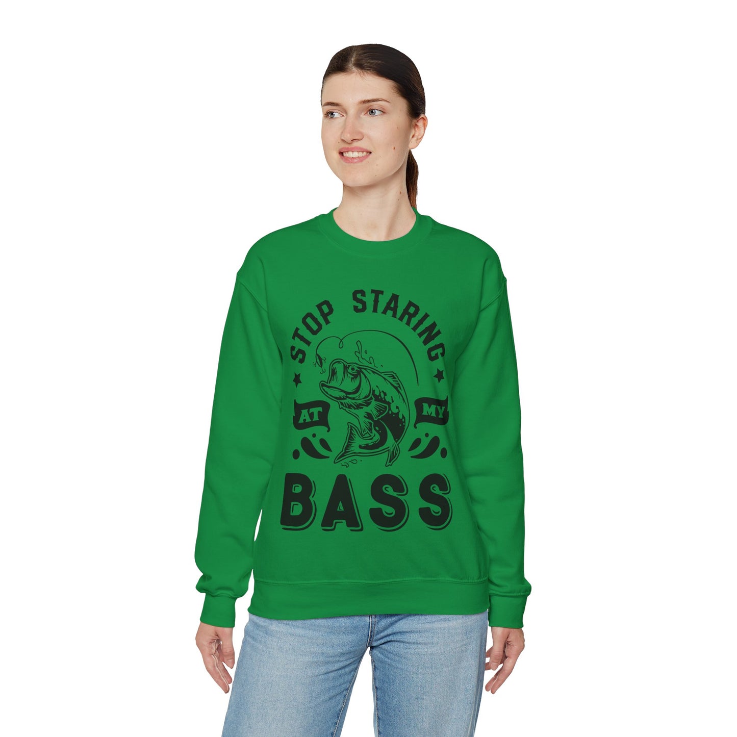 Stop staring at my Bass - Unisex Heavy Blend™ Crewneck Sweatshirt