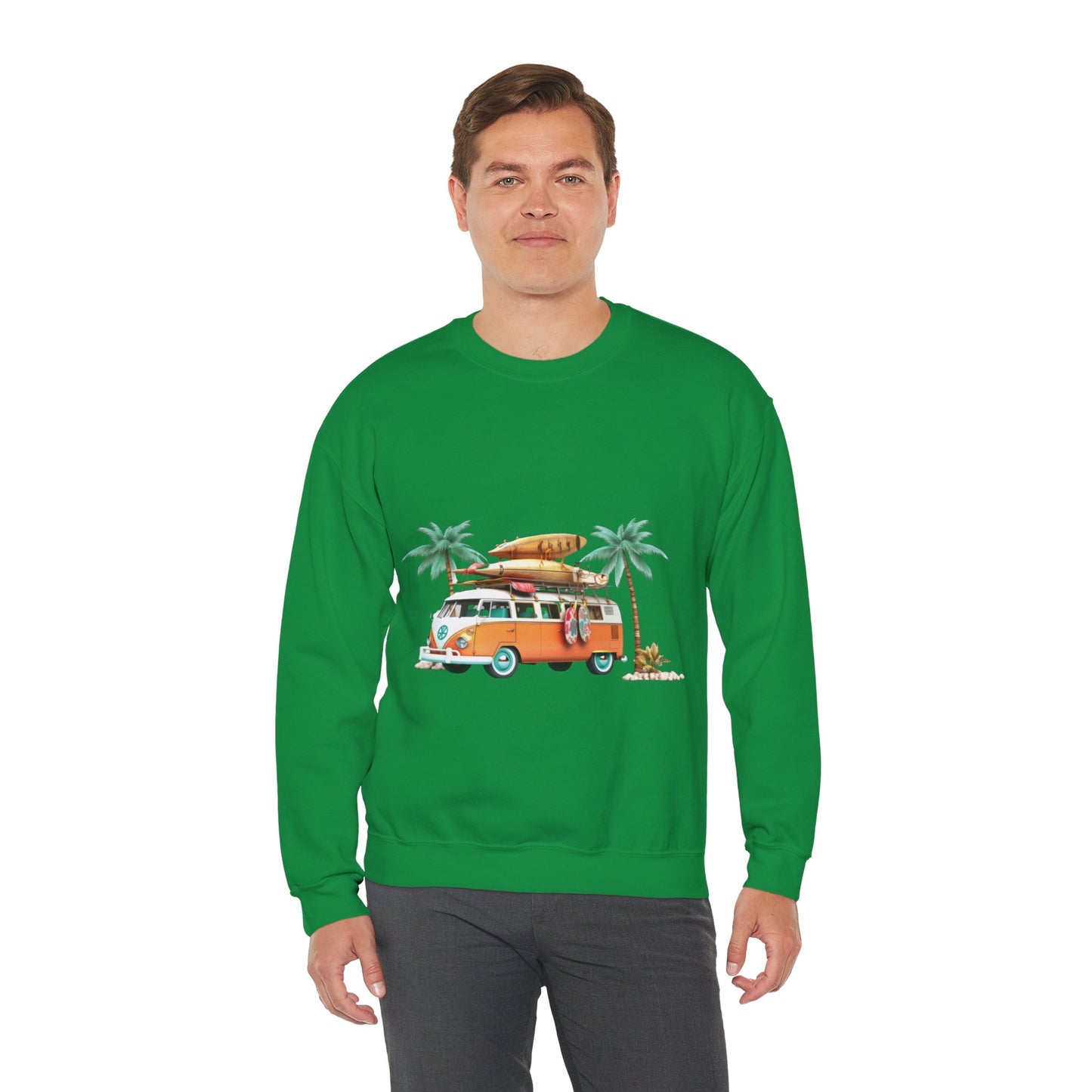 Retro Surf Van - Unisex Heavy Blend™ Crewneck Sweatshirt