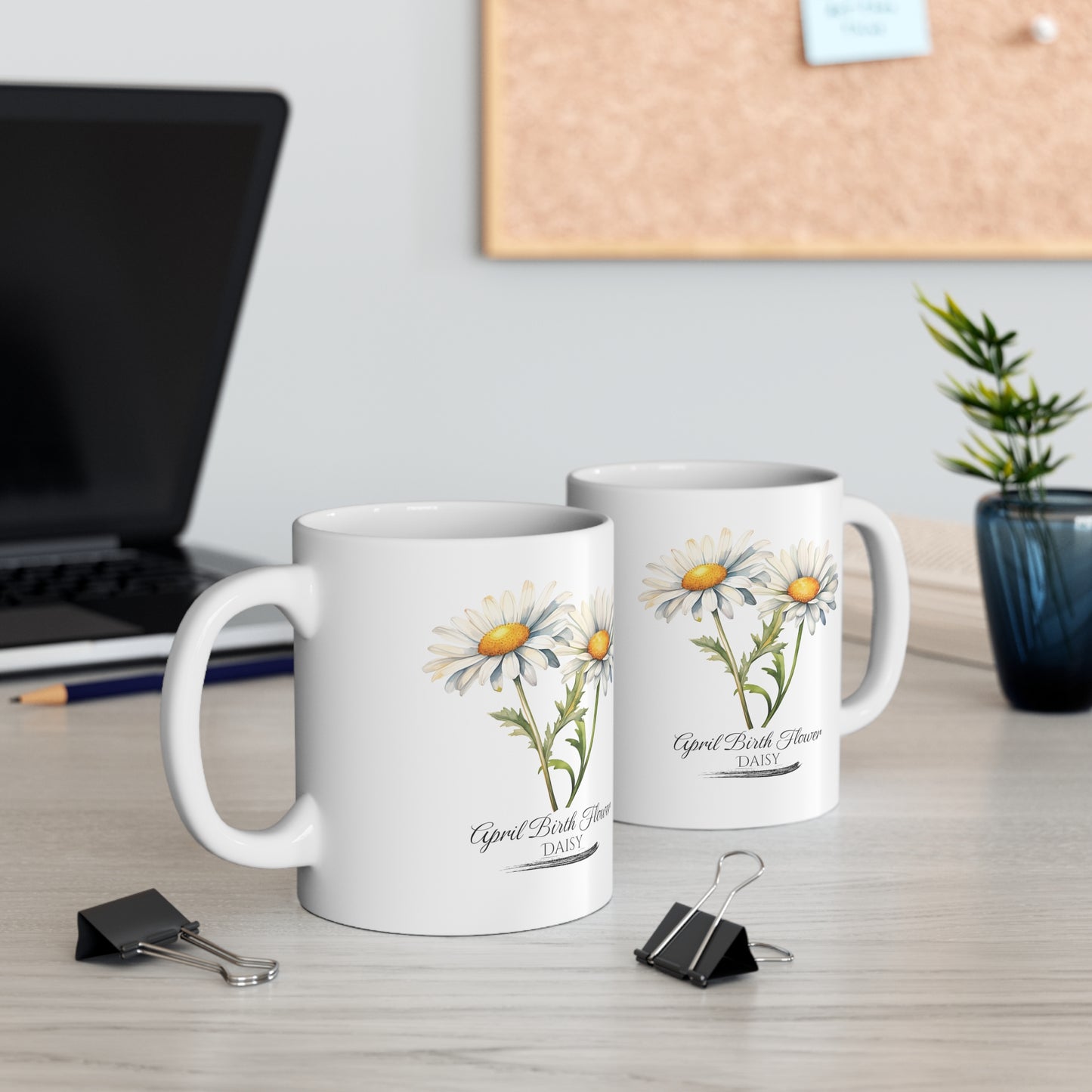 April Birth Flower (Daisy): Ceramic Mug 11oz