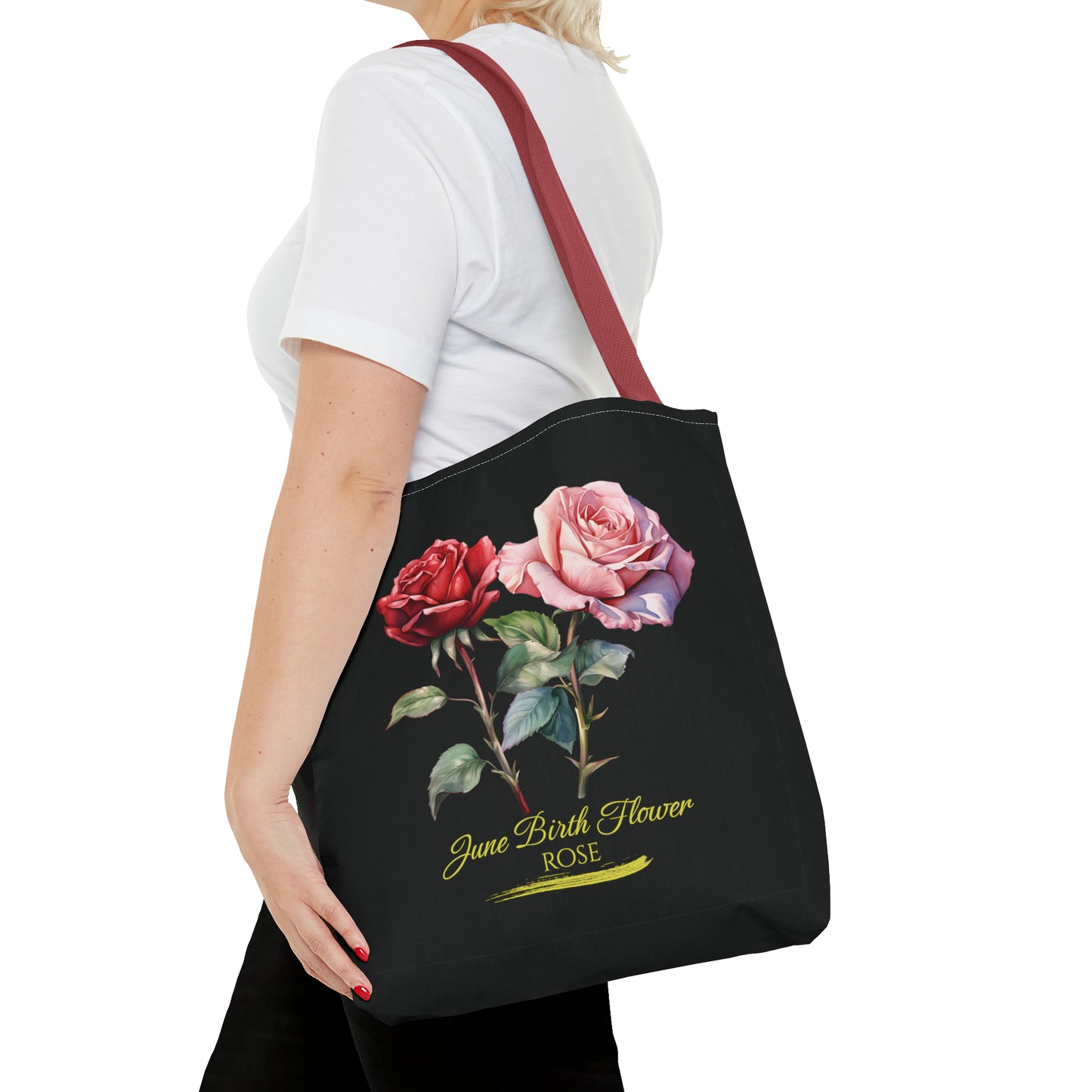 June Birth Flower: Rose - Tote Bag (AOP)