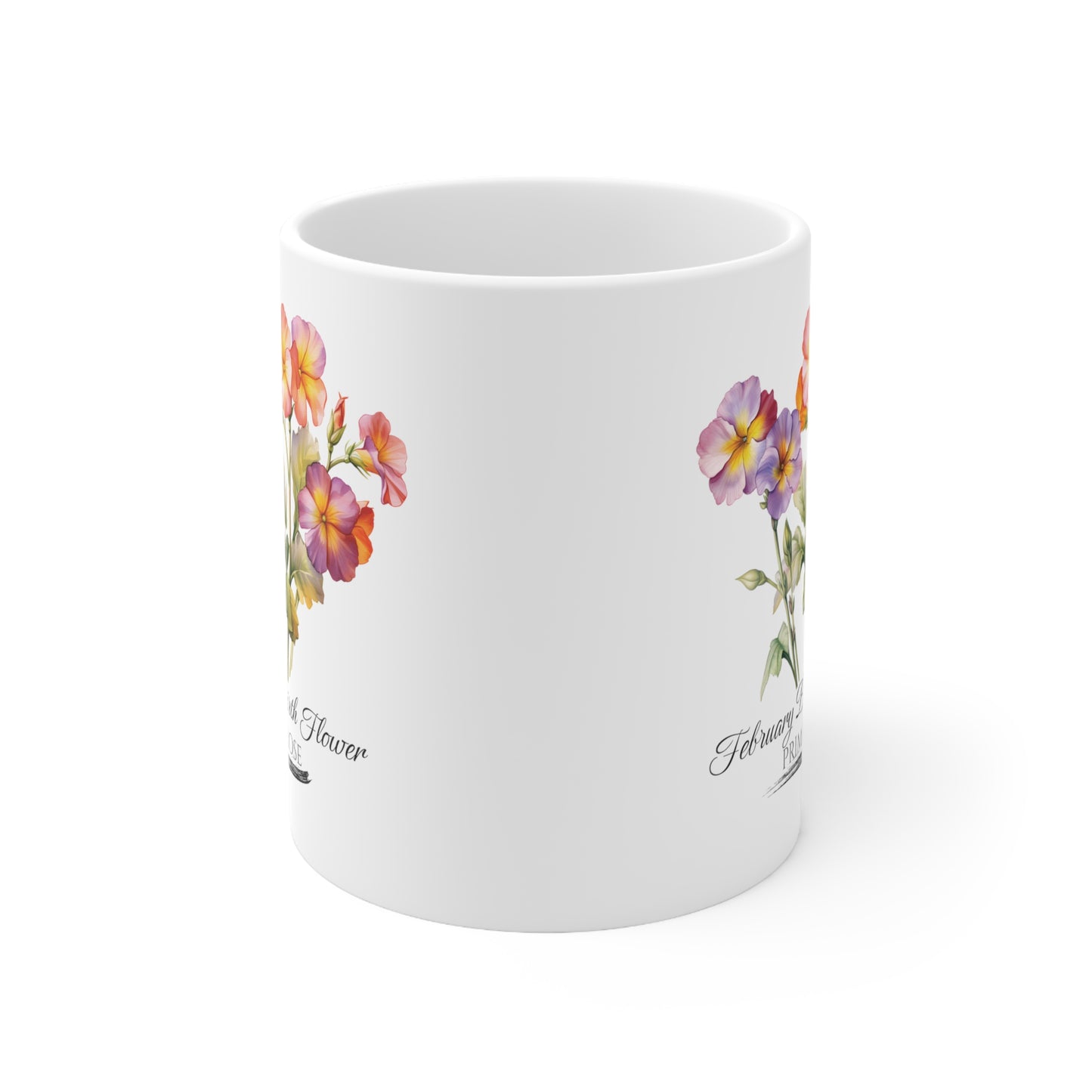 February Birth Flower (Primrose): Ceramic Mug 11oz