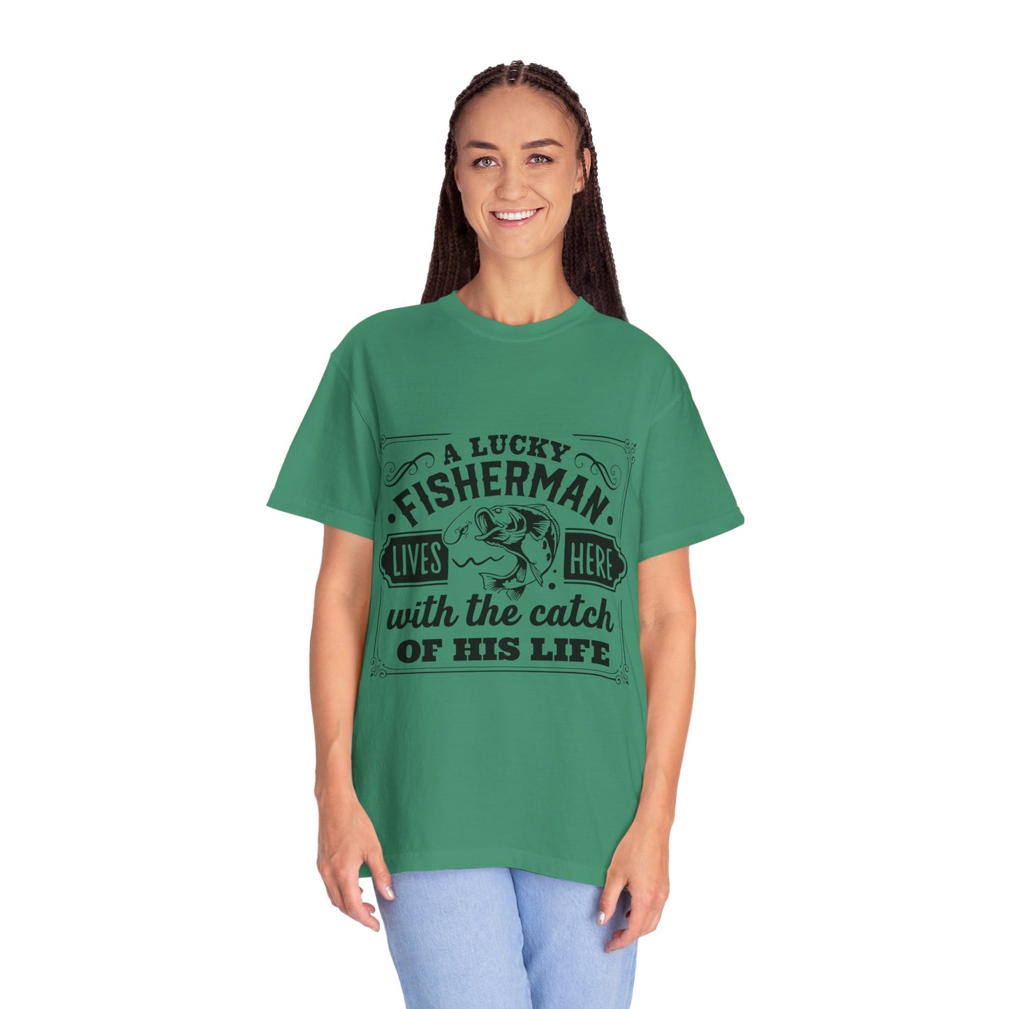 Fisherman lives here: Unisex Garment-Dyed T-shirt