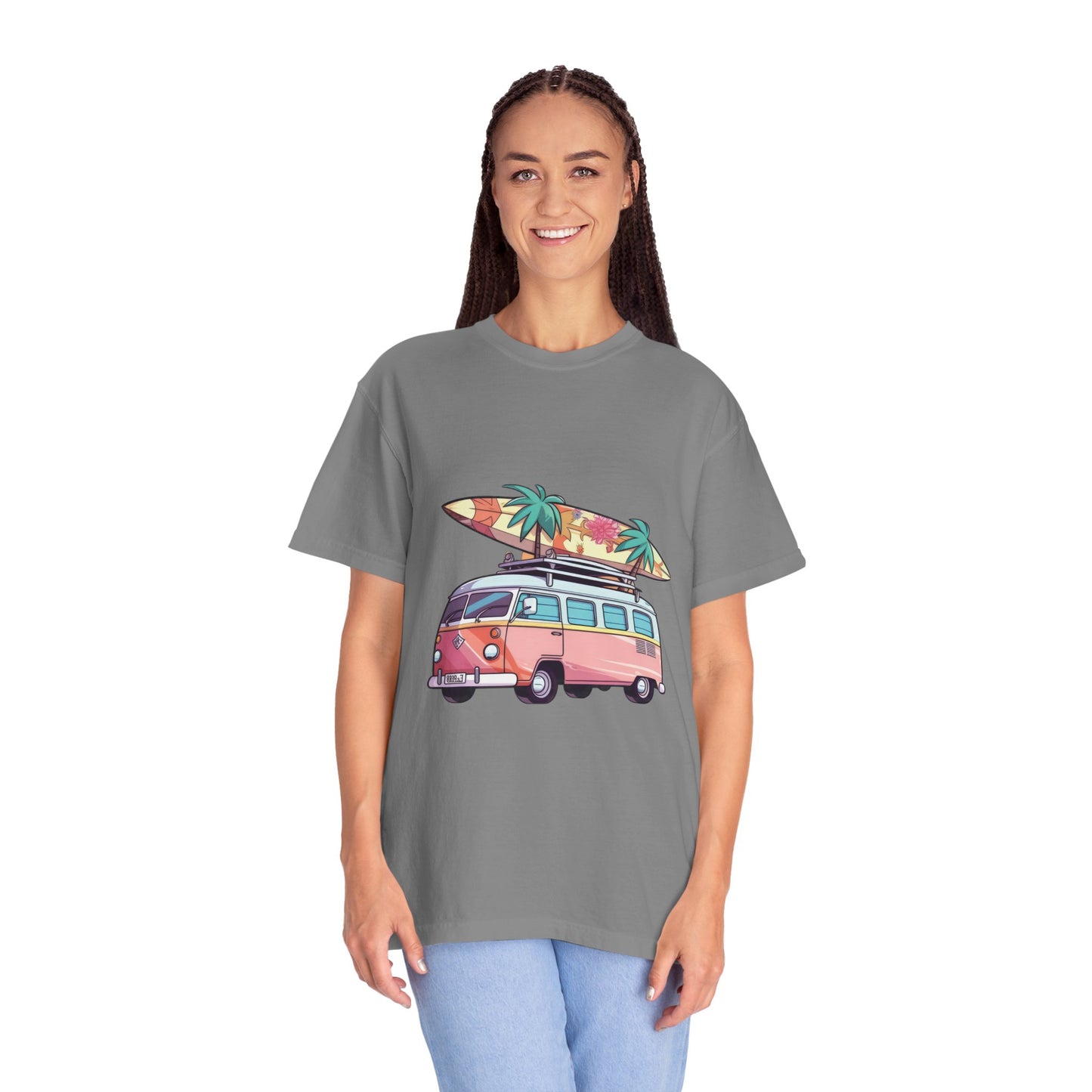 Retro Surf Van: Unisex Garment-Dyed T-shirt