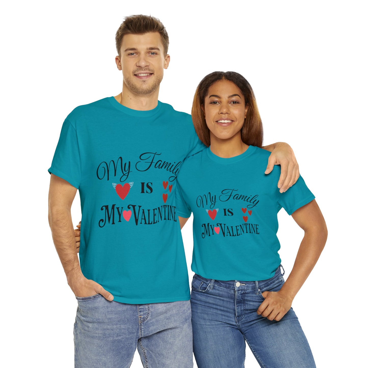 My family is my valentine - Unisex Heavy Cotton Tee